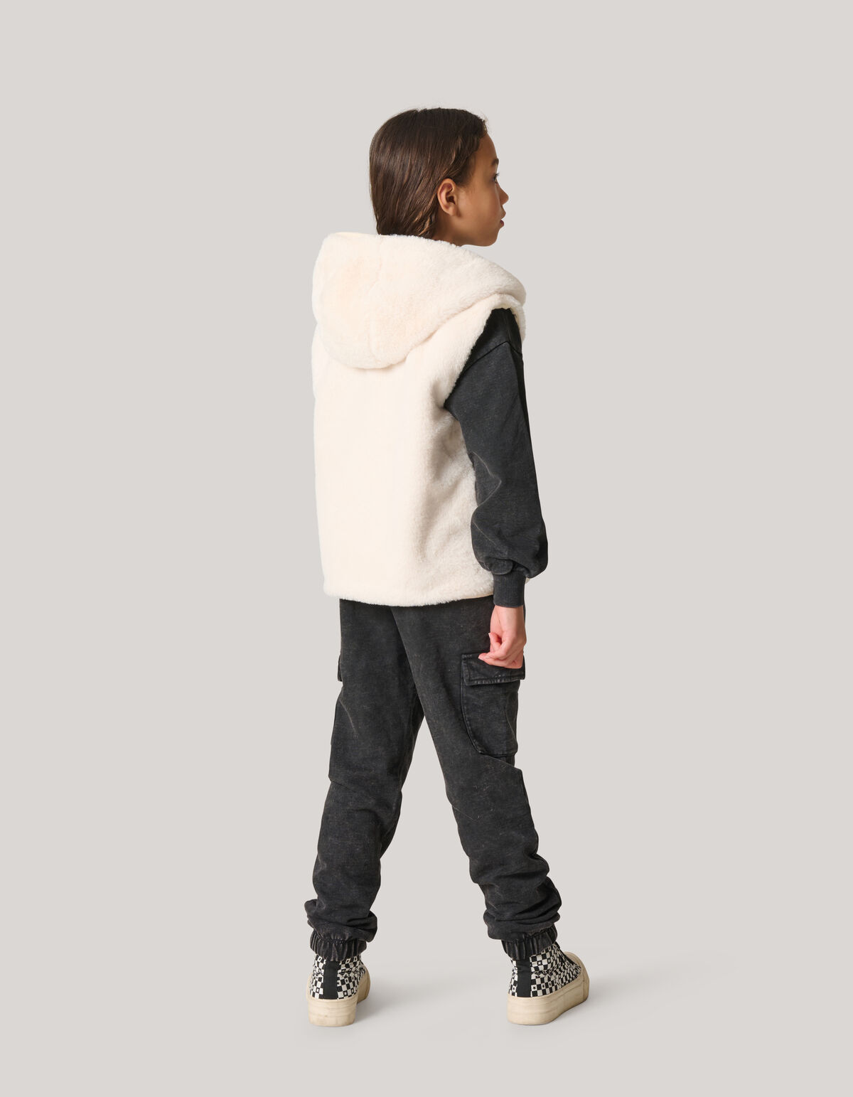 Faux Fur Vest Gebroken Wit SHOEBY GIRLS