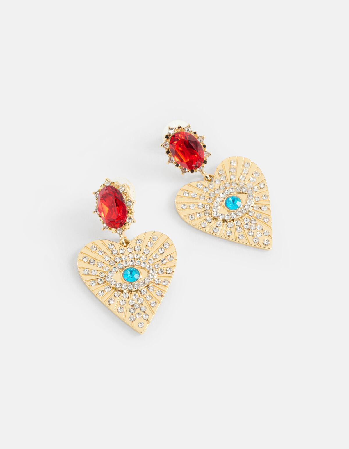 Strass Heart Oorbellen Goud SHOEBY ACCESSOIRES