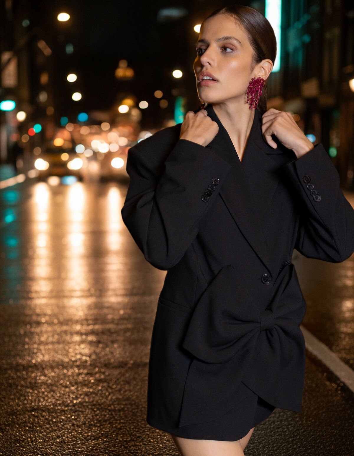 Oversized Strik Blazer Jurk Zwart SHOEBY WOMEN