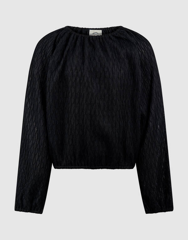 Wavy Structuur Top Zwart SHOEBY GIRLS