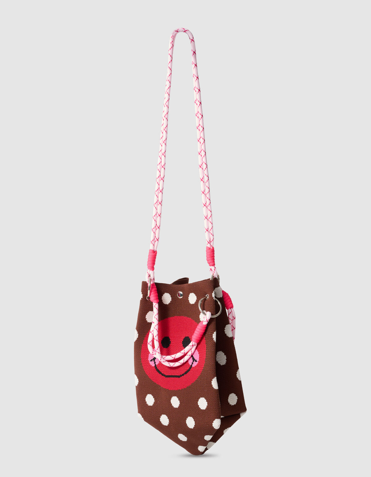 Stippen Gebreide Tas Bruin SHOEBY ACCESSOIRES