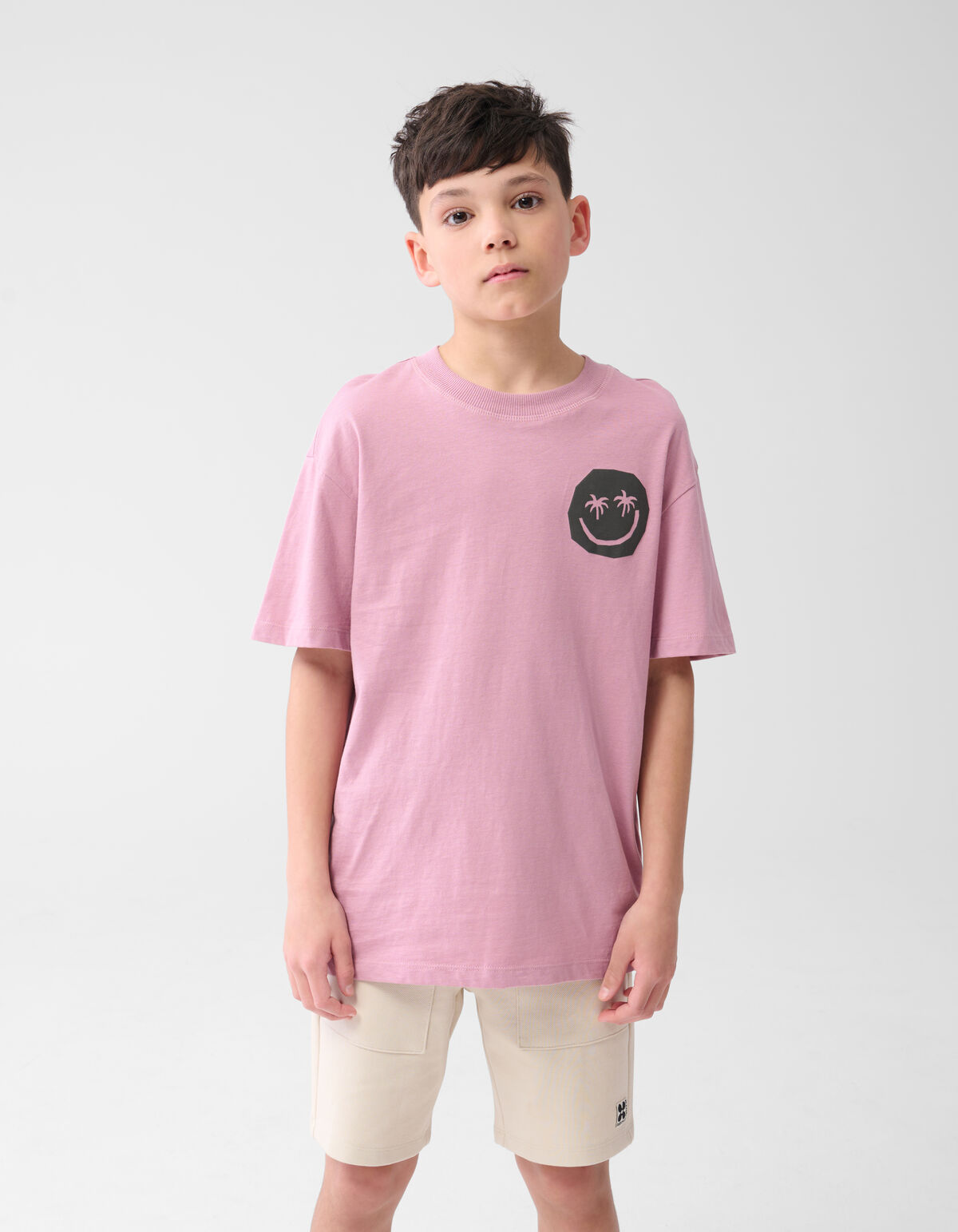 Smiley Palm T-shirt Lichtroze SHOEBY BOYS