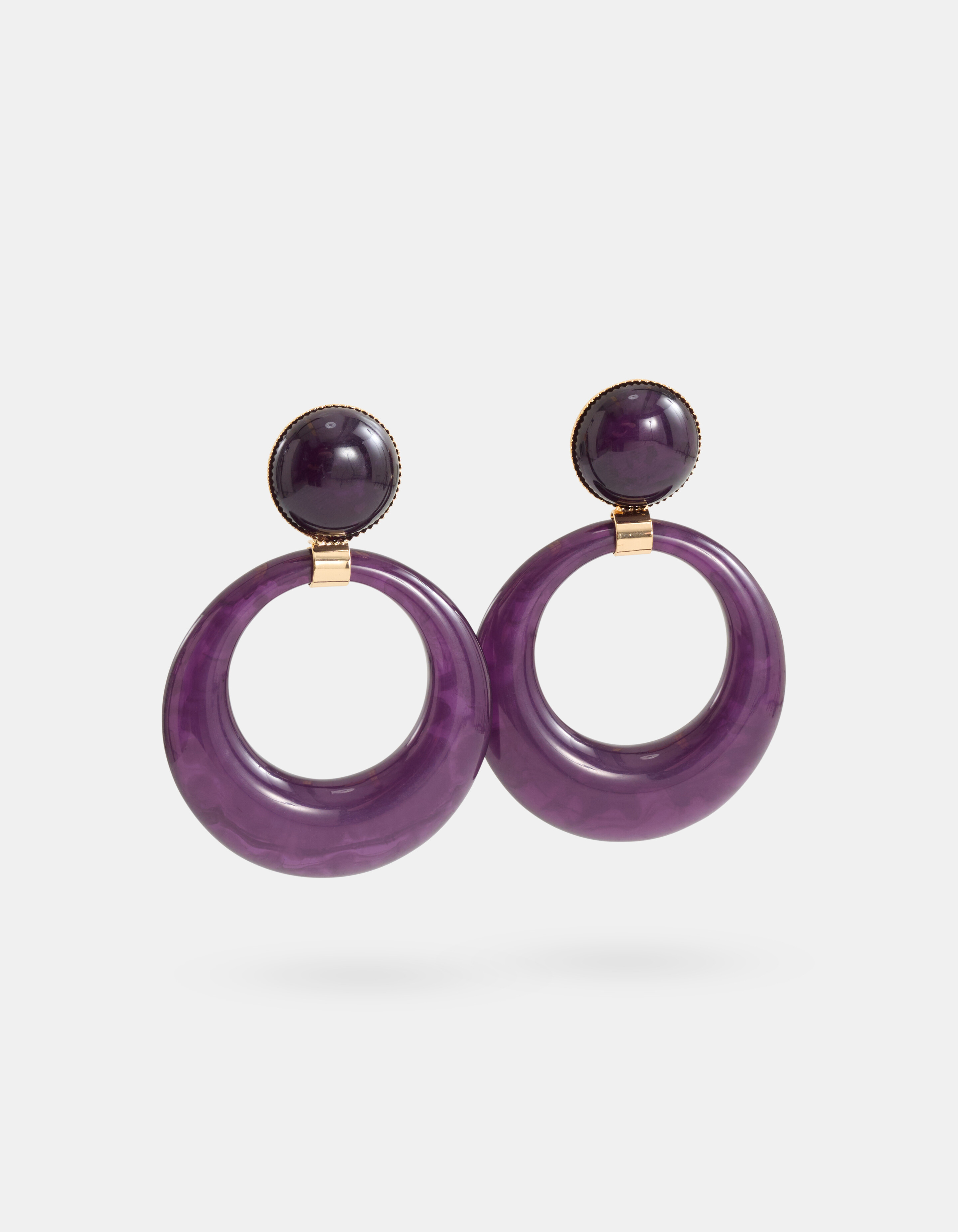 Ronde Oorbellen Donkerpaars SHOEBY ACCESSOIRES