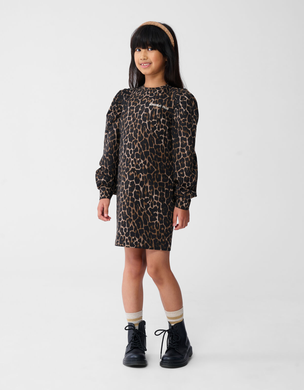 Printed Leopard Mini Jurk Bruin SHOEBY GIRLS