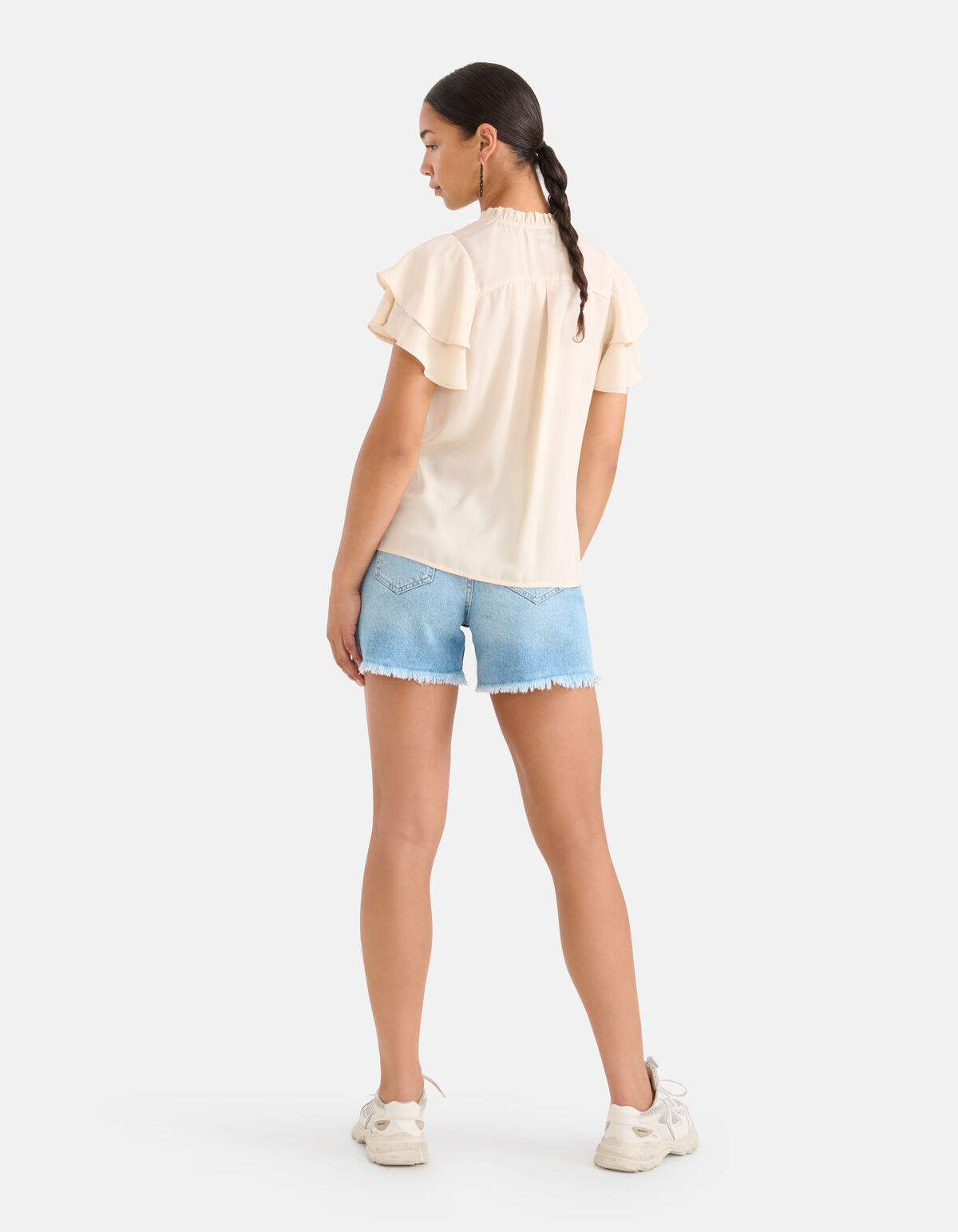 Tape Detail Top Gebroken Wit SHOEBY WOMEN