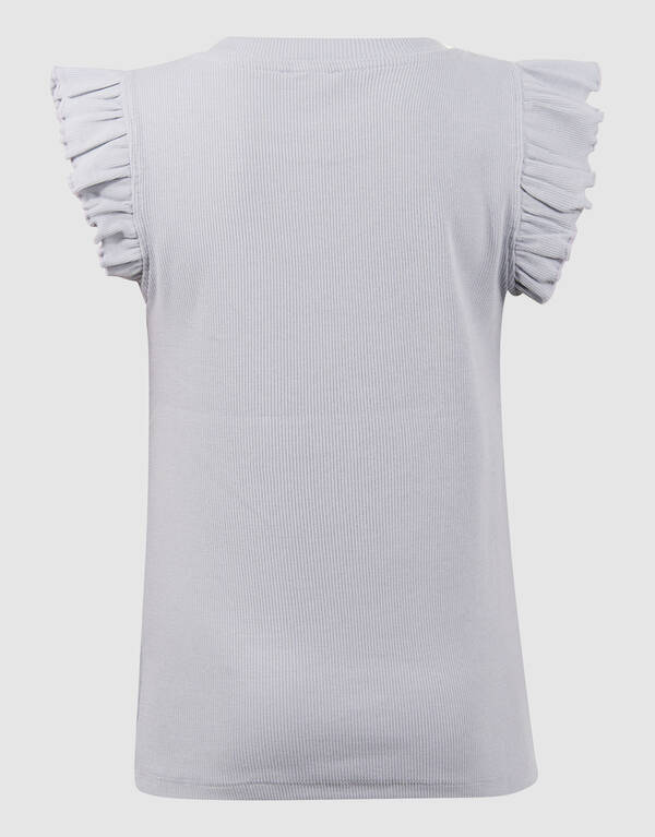 Ruffle Heart Top Lichtgrijs SHOEBY GIRLS
