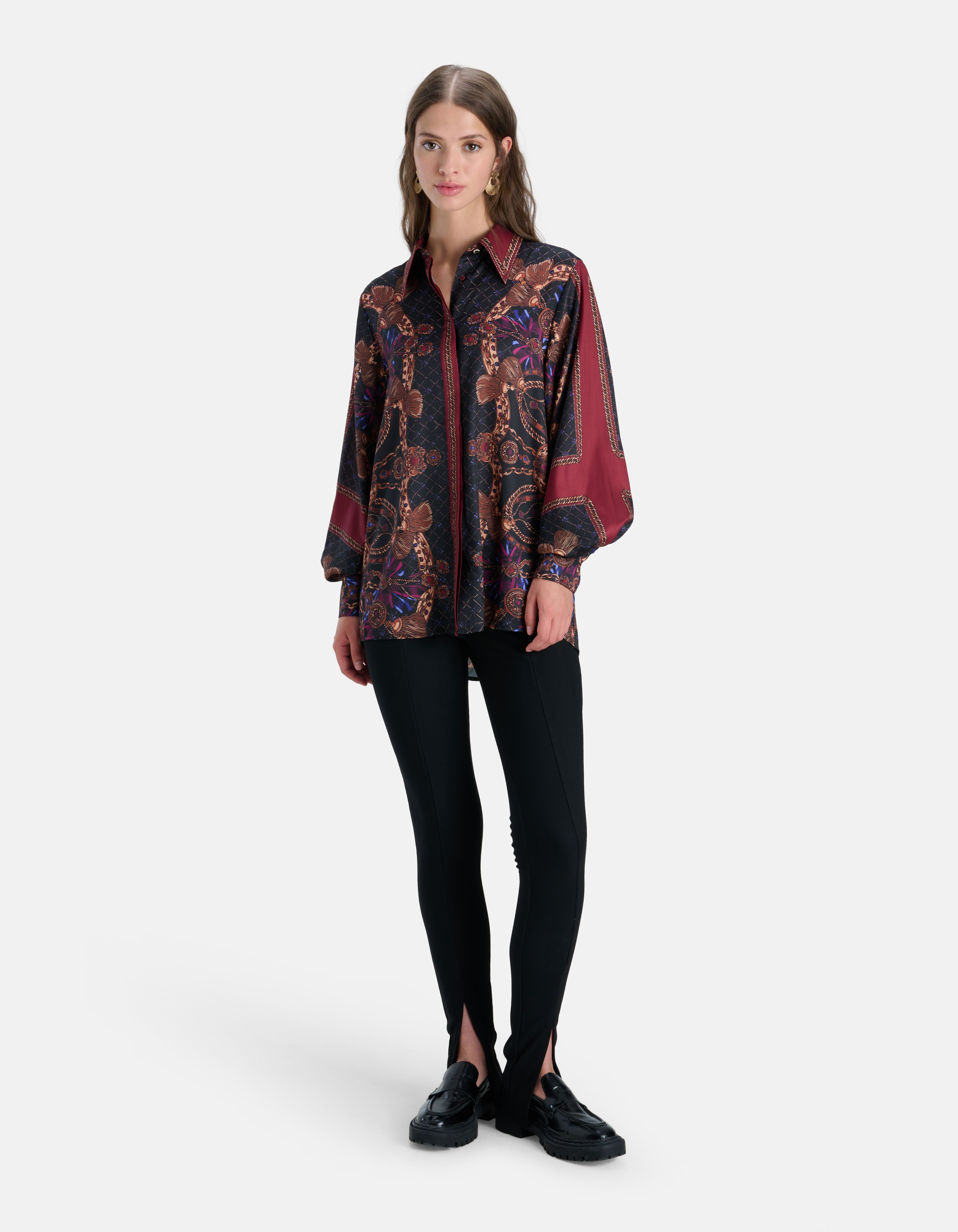 Chain print blouse deals