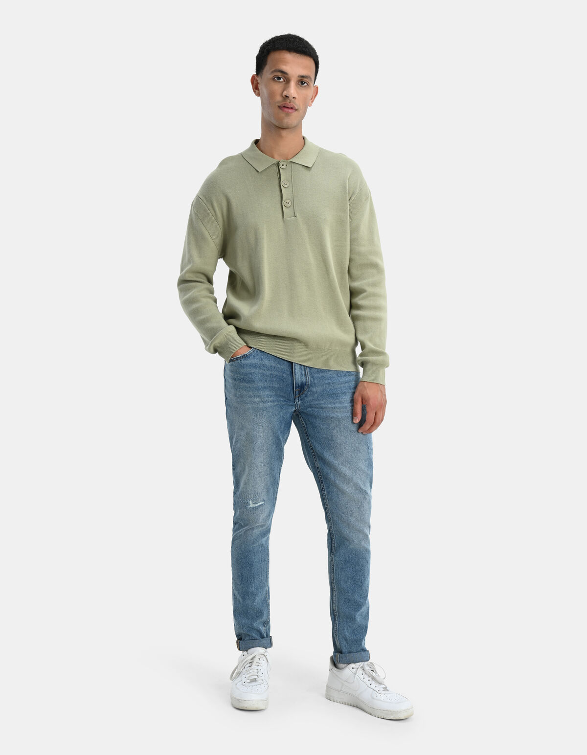 Repaired Tapered Jeans Mediumstone L32 SHOEBY MEN