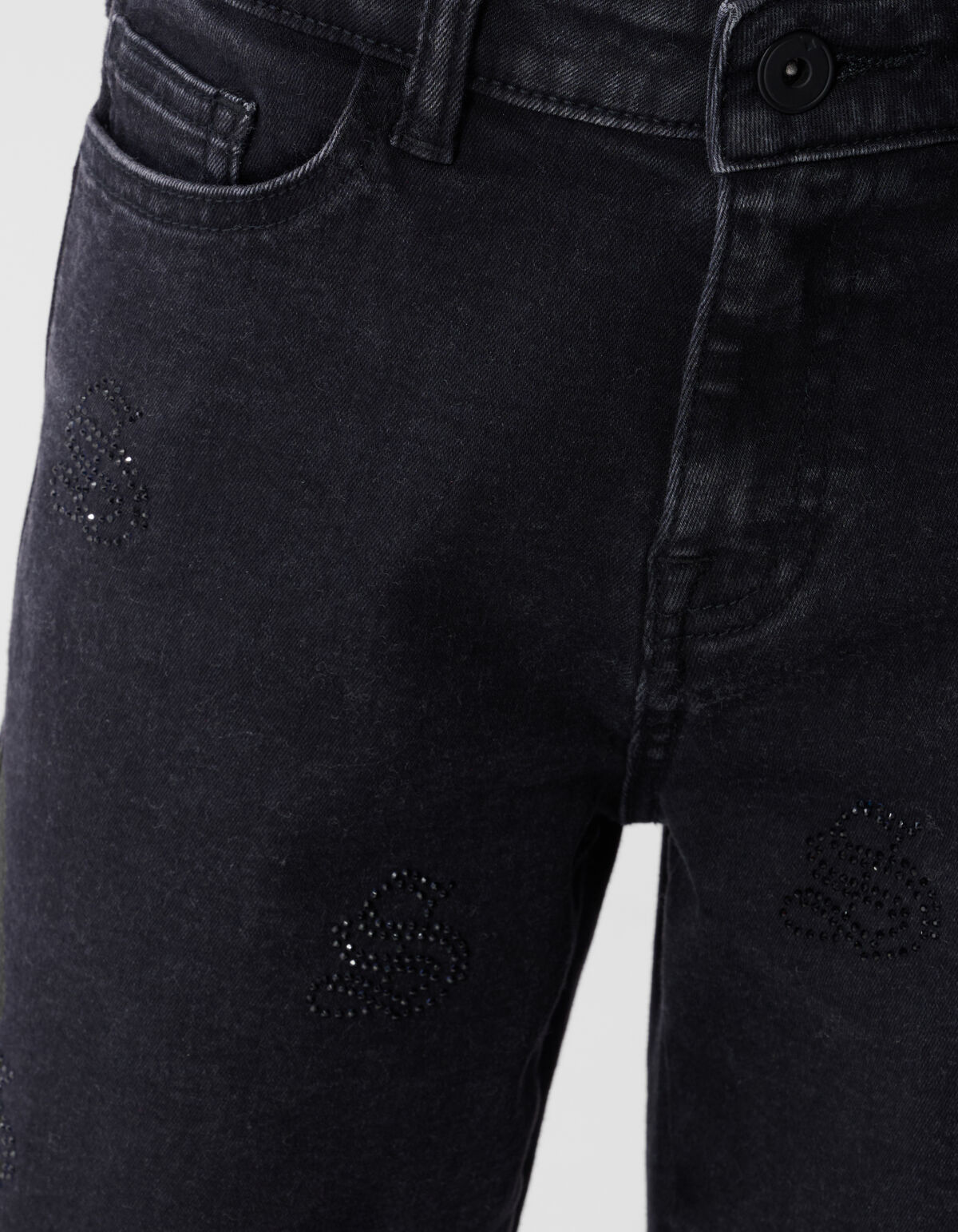Shiny Wide Leg Fit Jeans Zwart SHOEBY GIRLS