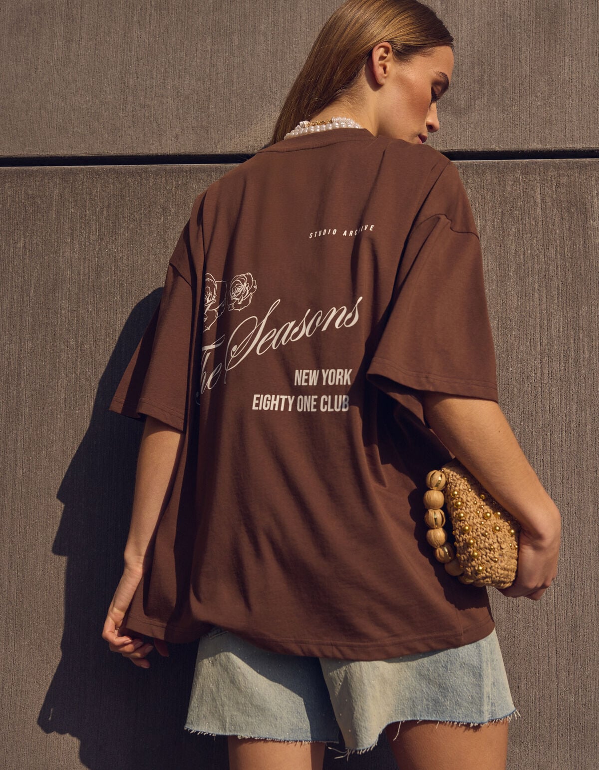 Seasons Artwork T-shirt Bruin SHOEBY WOMEN