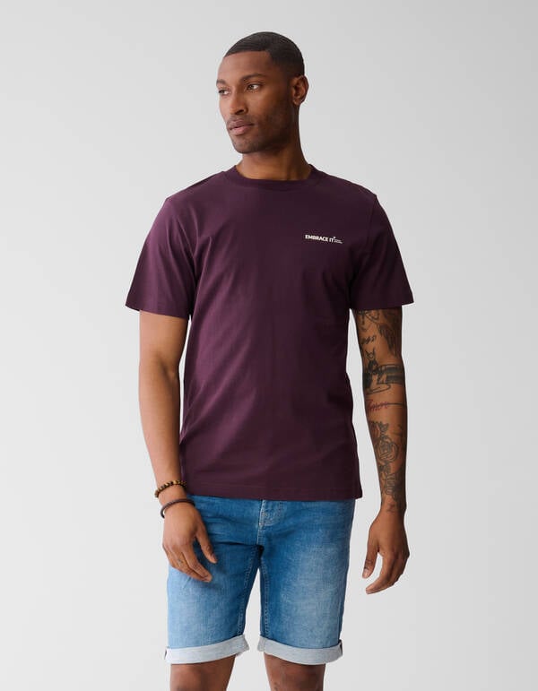 Embrace Artwork T-shirt Donkerrood SHOEBY MEN