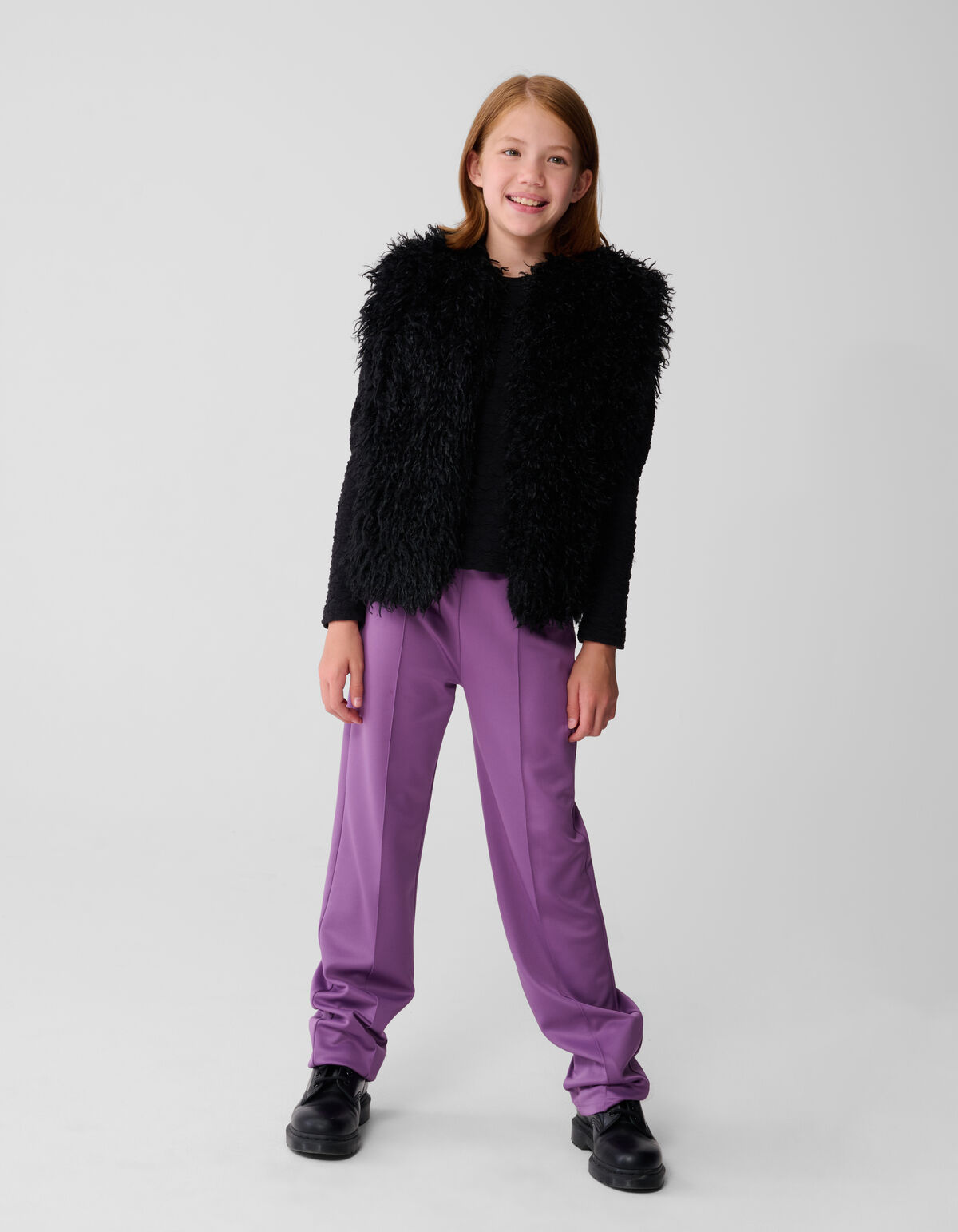 Sporty Wide Leg Broek Paars SHOEBY GIRLS