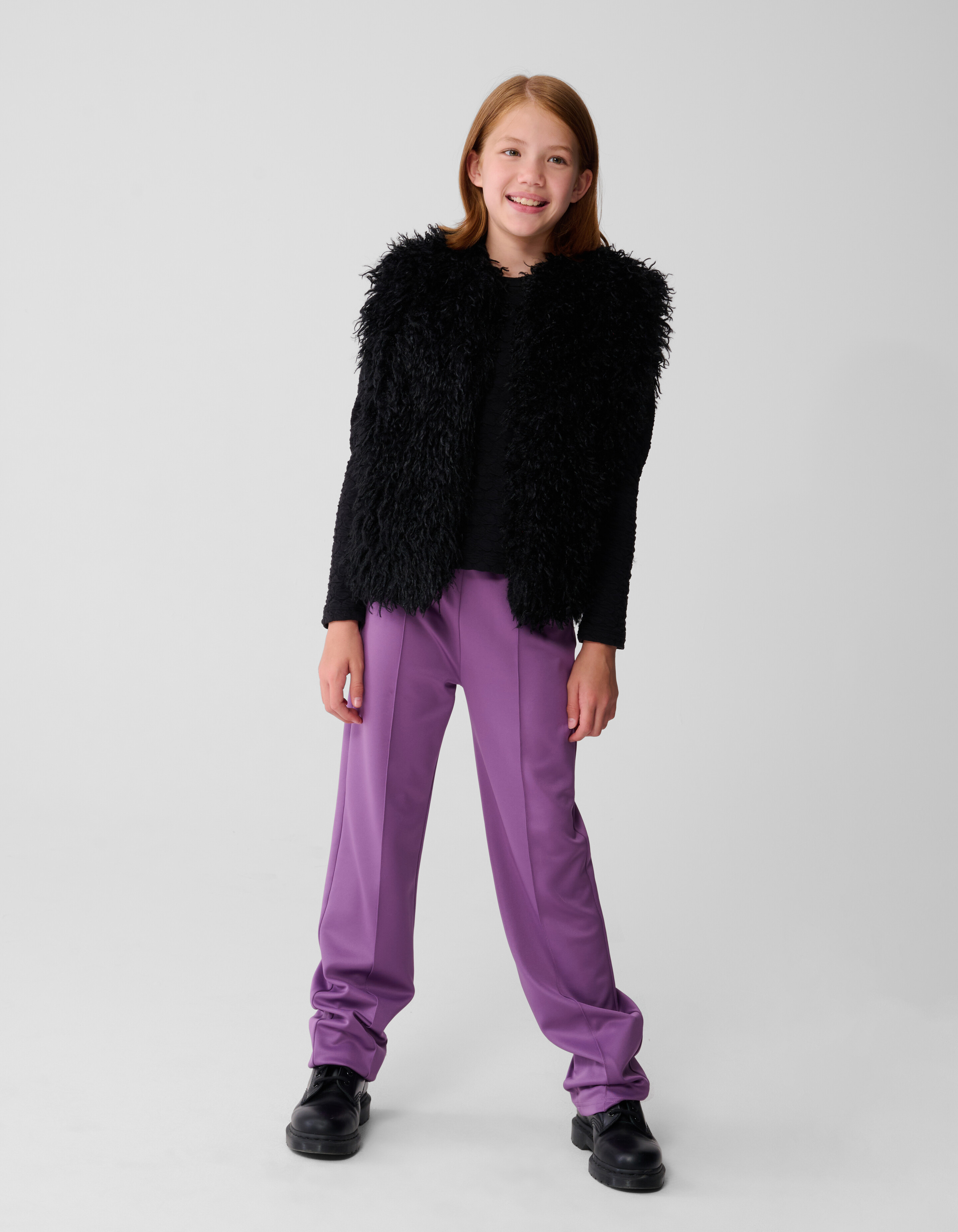 Sporty Wide Leg Broek Paars SHOEBY GIRLS