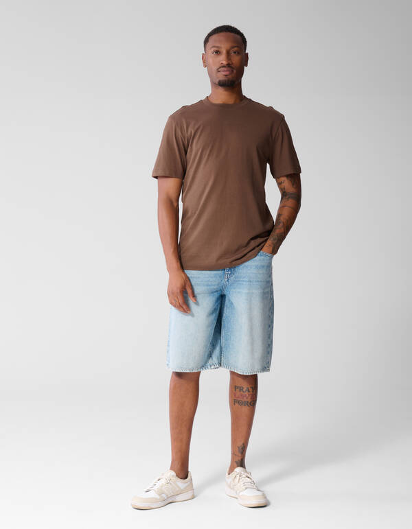 Dotted Artwork T-shirt Donkerbruin SHOEBY MEN