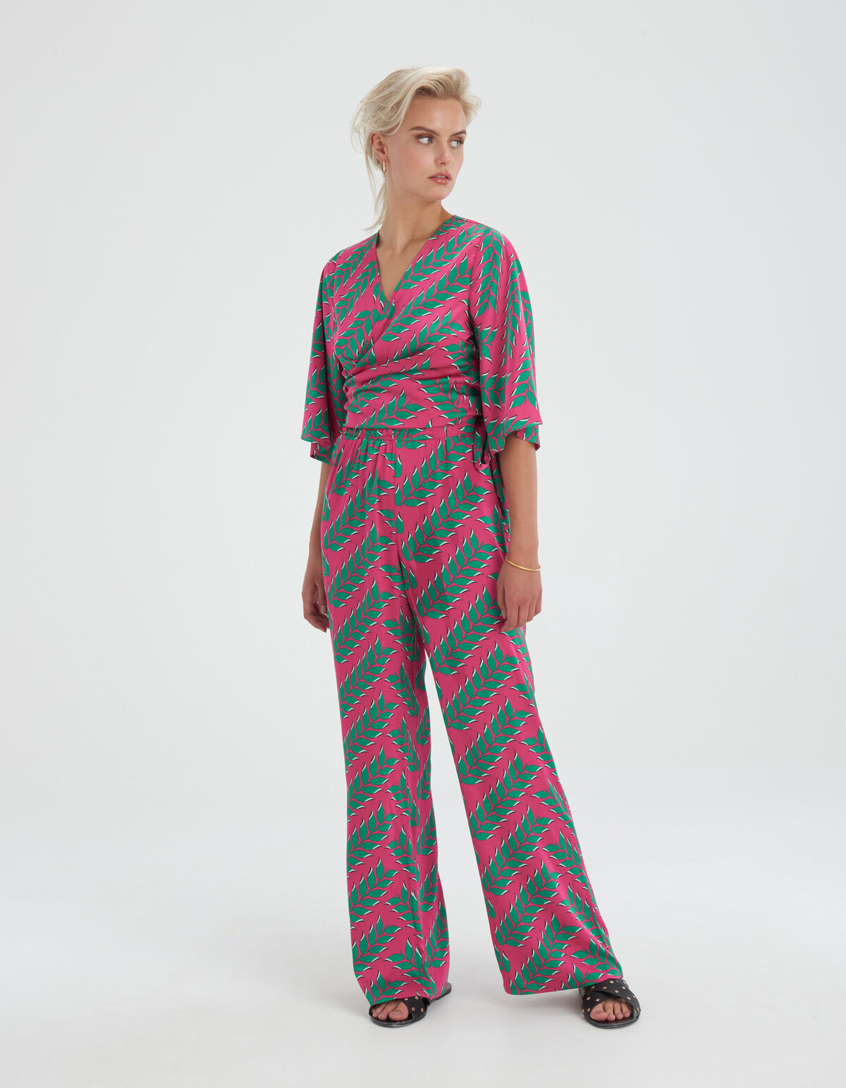 Printed Wide Leg Broek Eksept