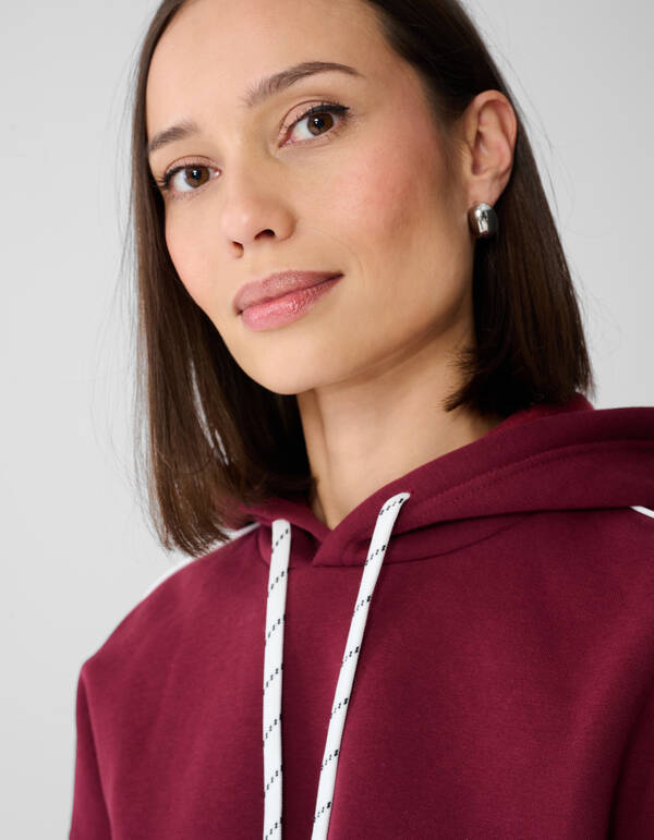 Cropped Sweat Hoodie Donkerrood SHOEBY WOMEN