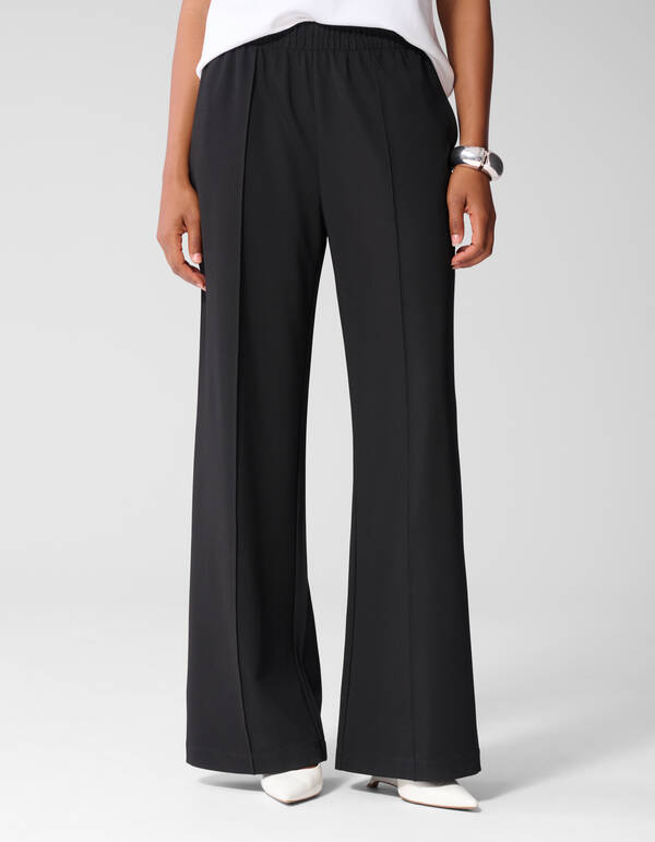 Wide Leg Broek Zwart SHOEBY WOMEN