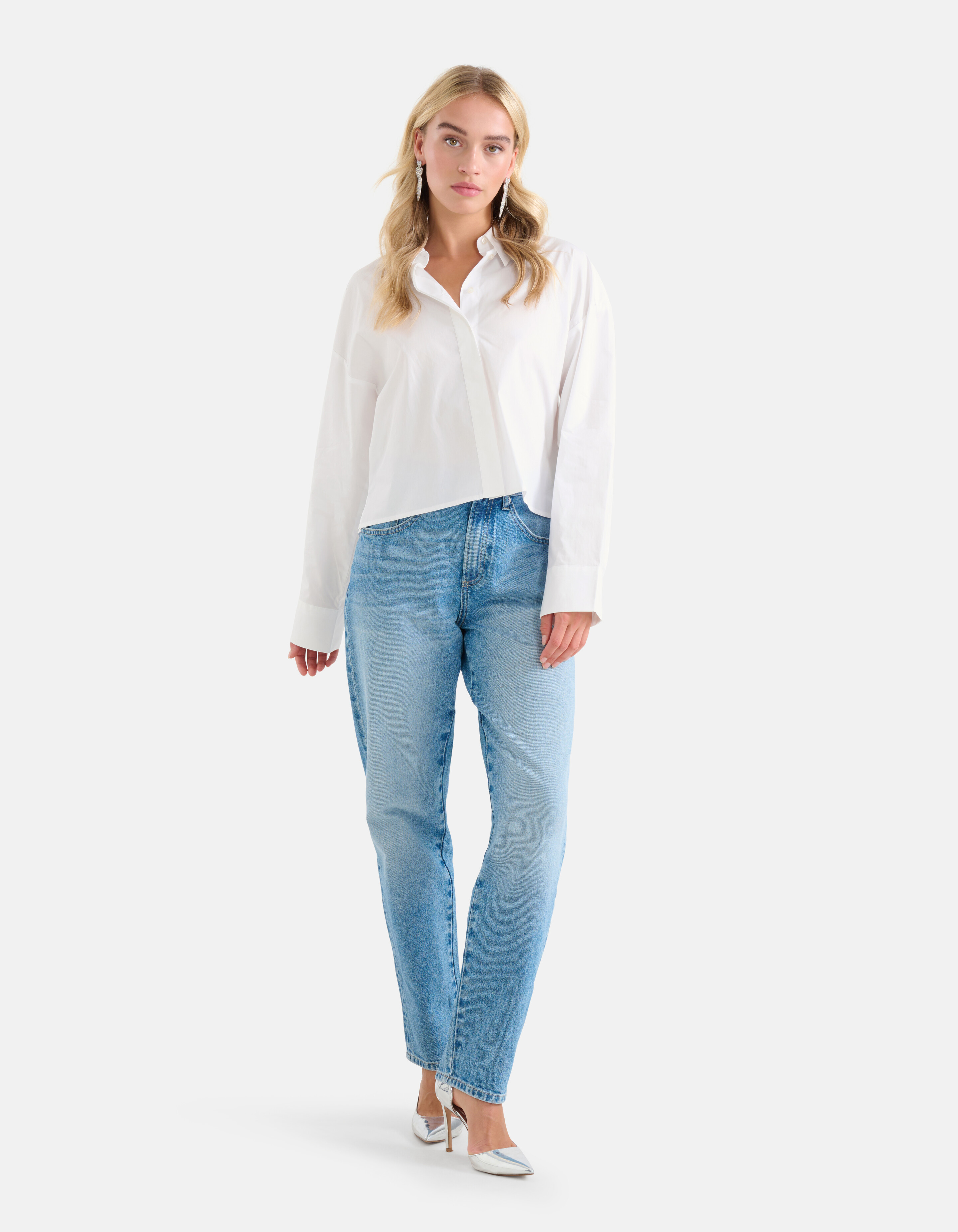 Cropped Blouse Wit SHOEBY WOMEN