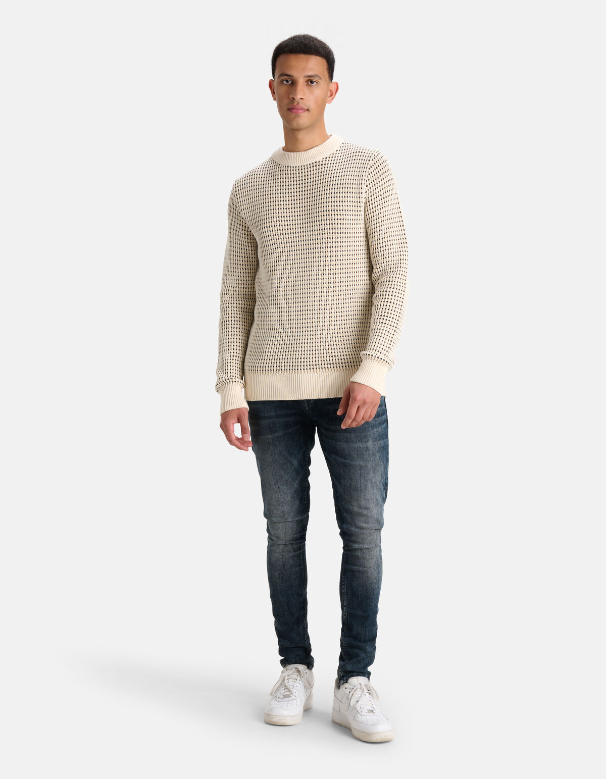 Gedetailleerde Gebreide Trui Beige SHOEBY MEN