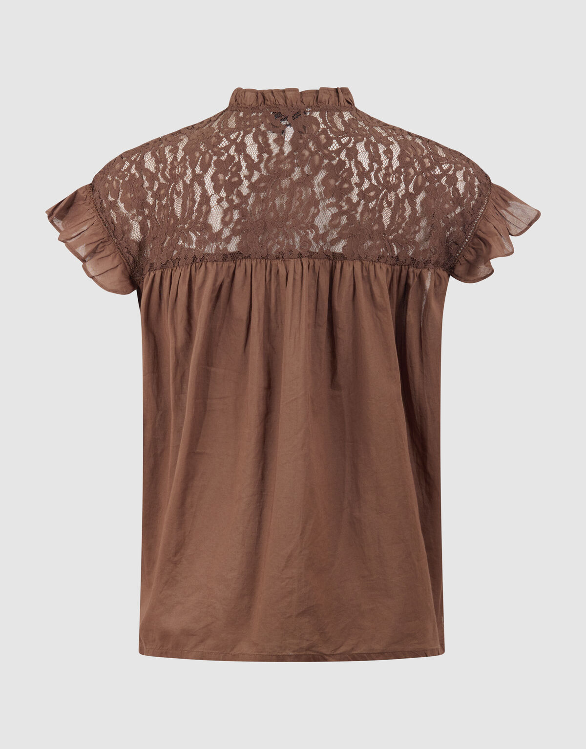 Kanten Ruffle Top Bruin SHOEBY WOMEN