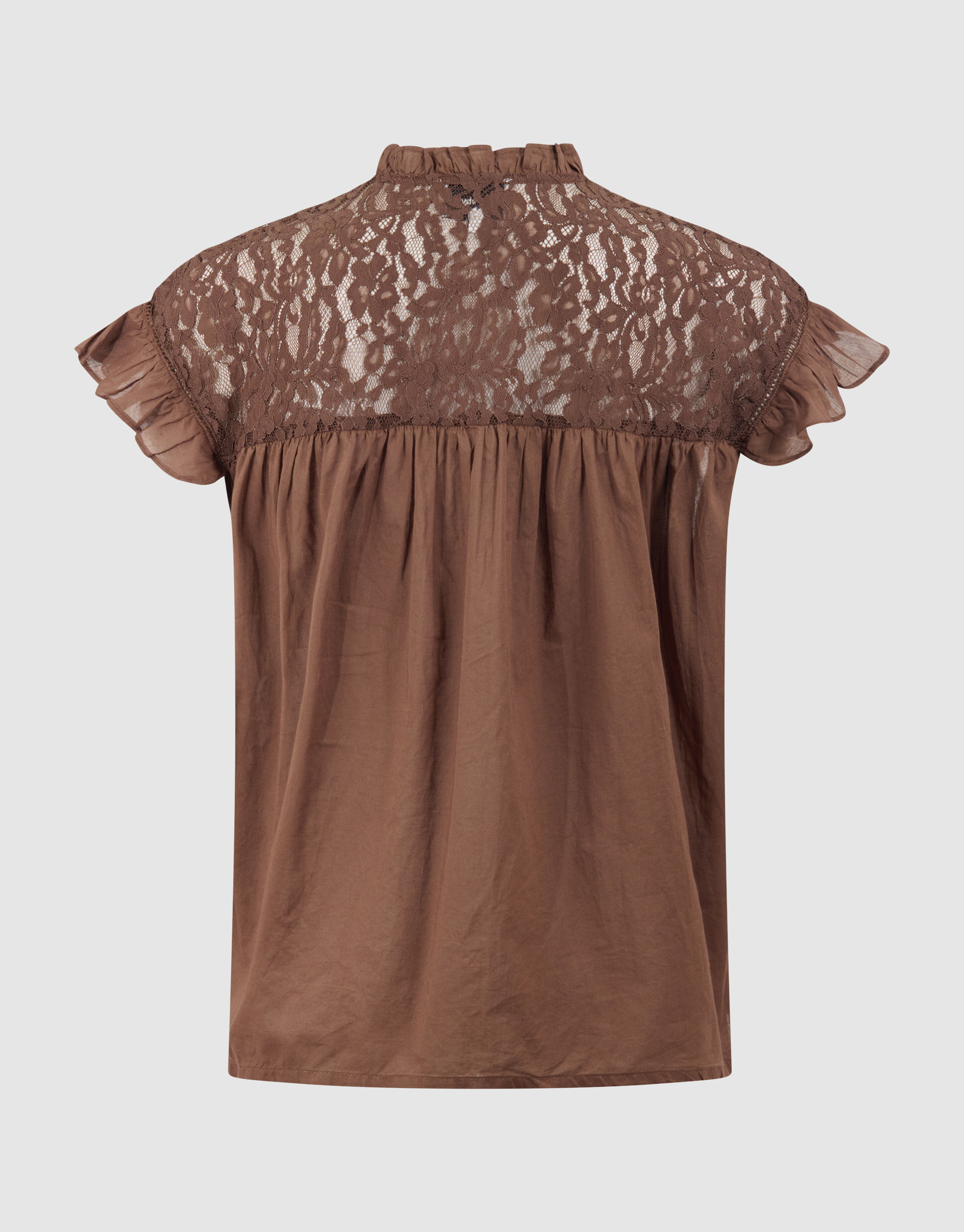 Kanten Ruffle Top Bruin SHOEBY WOMEN