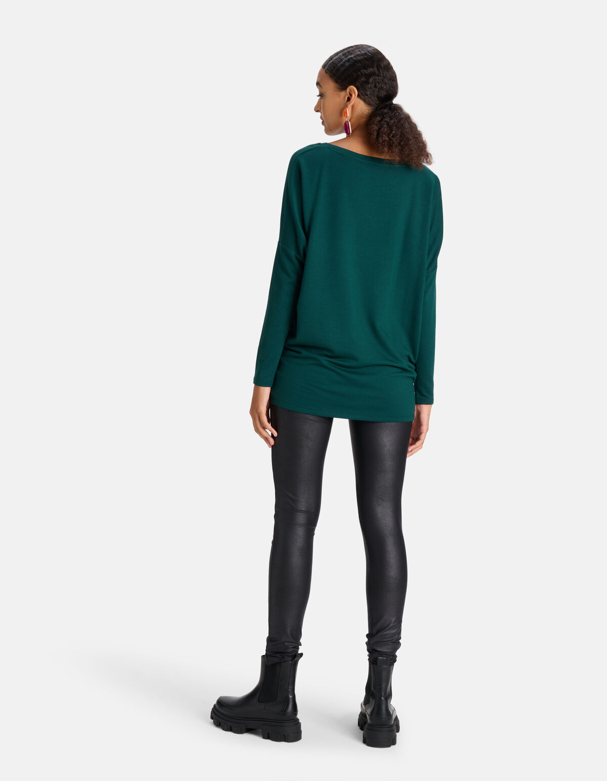 Basis Oversized Top Donkergroen SHOEBY WOMEN