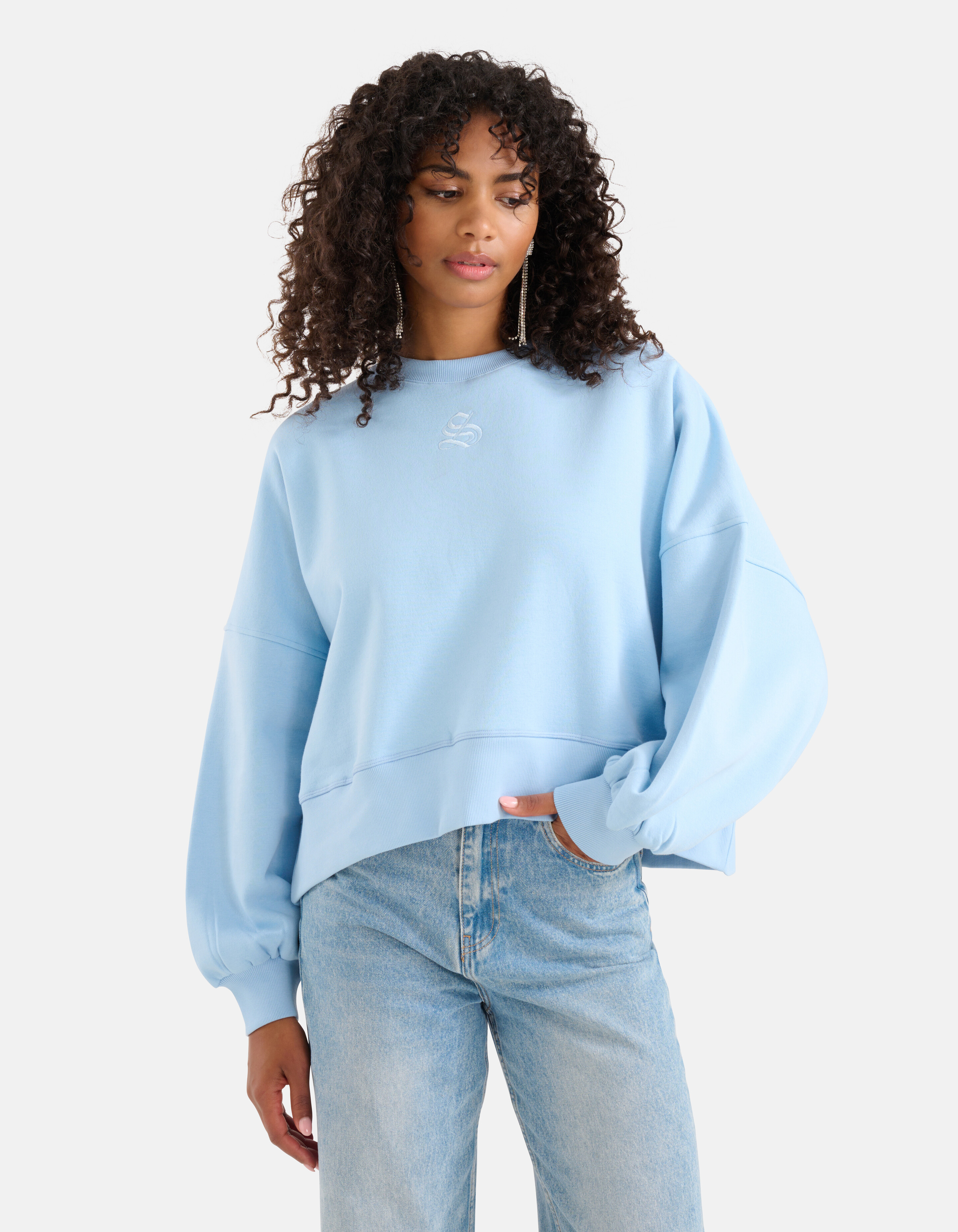 Shoeby Logo Sweater Lichtblauw SHOEBY WOMEN