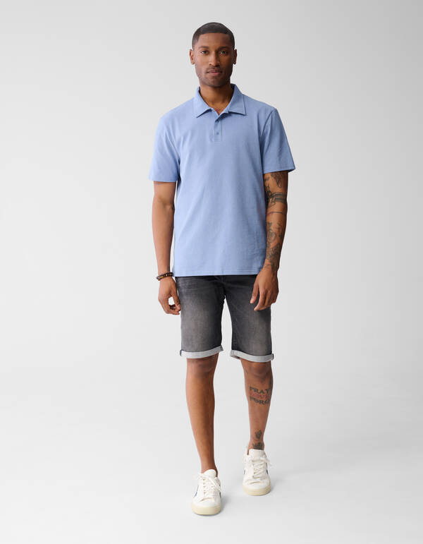 Jog Denim Short Donkergrijs Refill