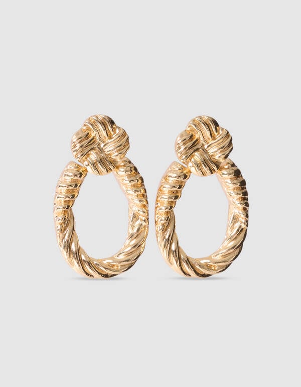 Knotted Oval Oorbellen Goud SHOEBY ACCESSOIRES