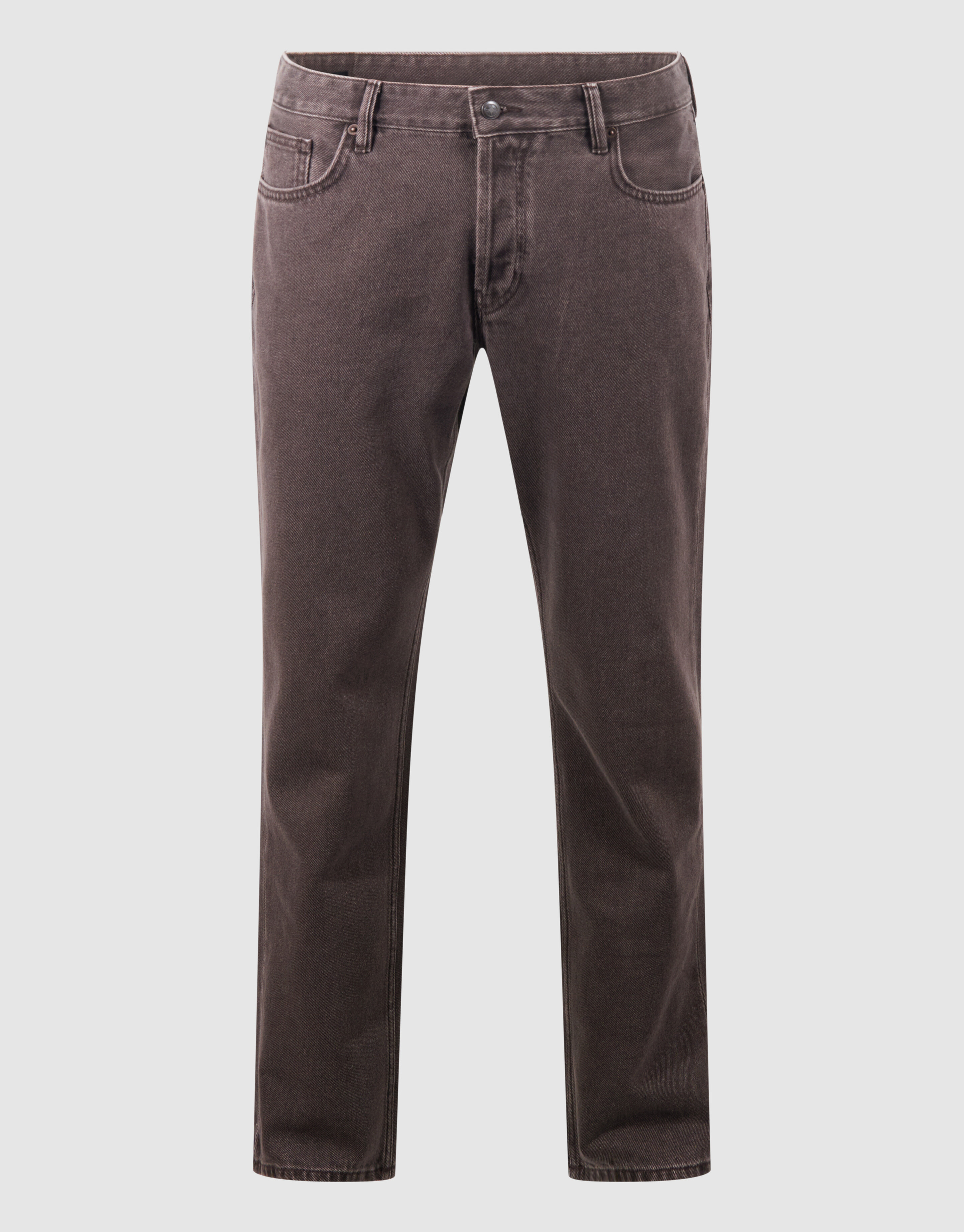 Straight Fit Broek Washed Donkerbruin SHOEBY MEN