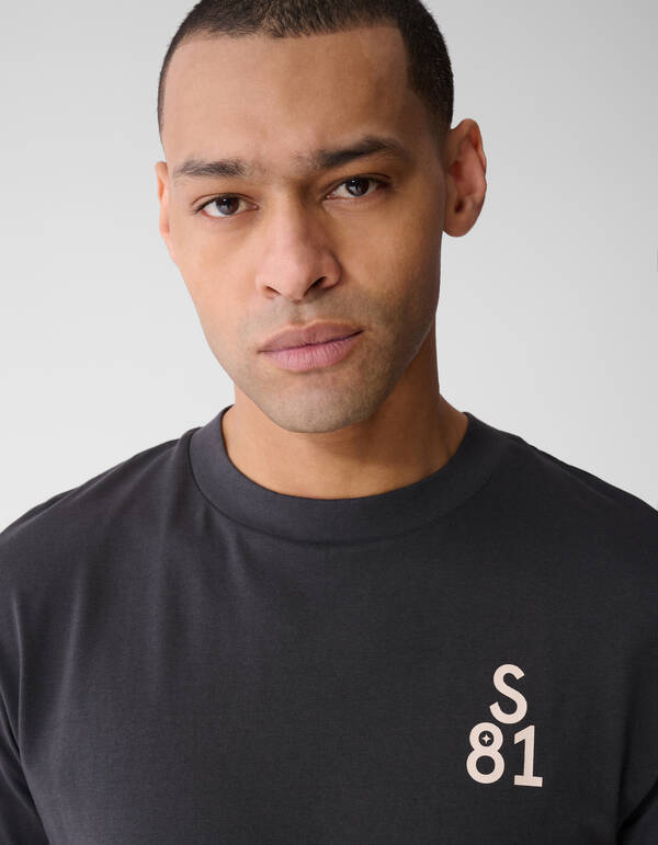 Line Artwork T-shirt Donkergrijs SHOEBY MEN