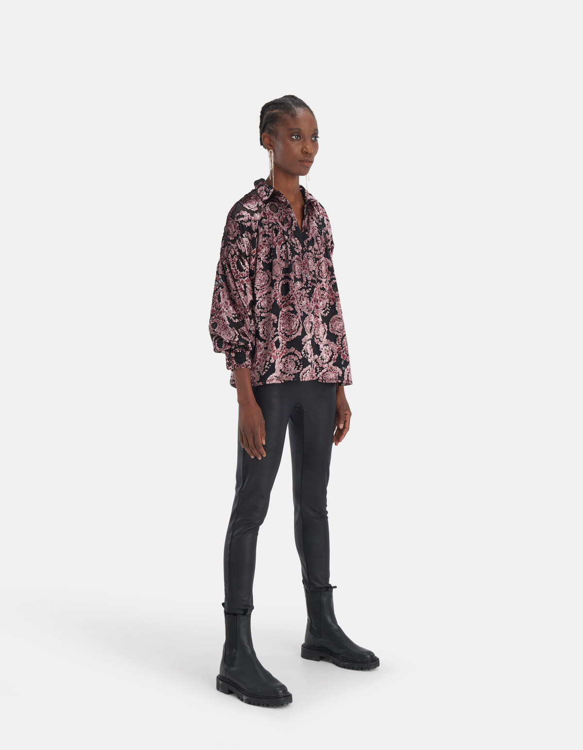 Pink Burnout Blouse