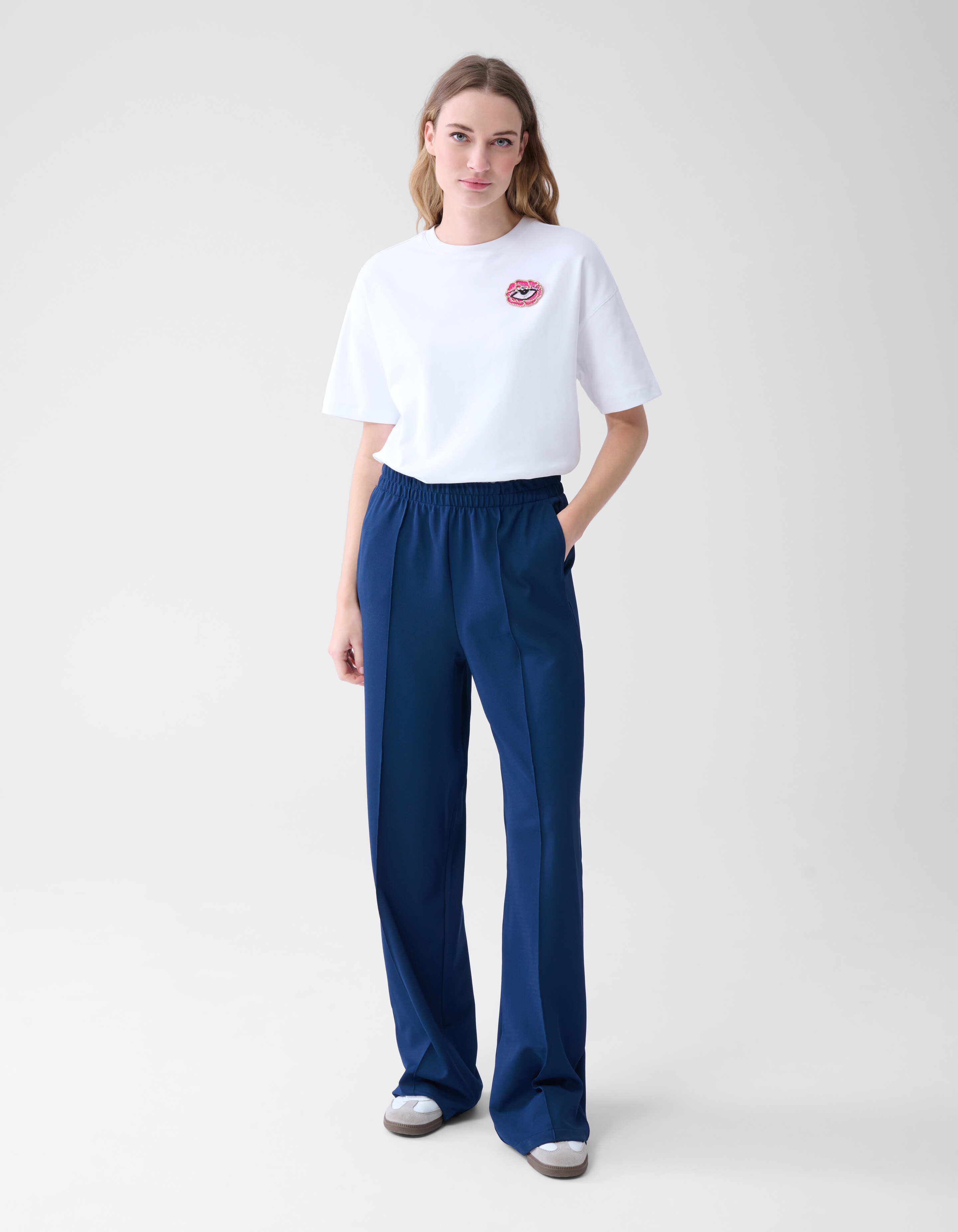 Basis Wide Leg Broek Blauw SHOEBY WOMEN