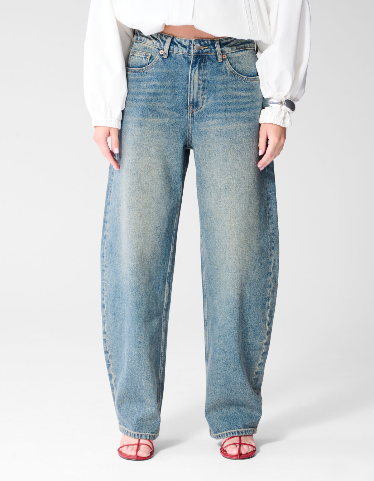 Baggy Fit Tinted Jeans Donkerblauw SHOEBY WOMEN