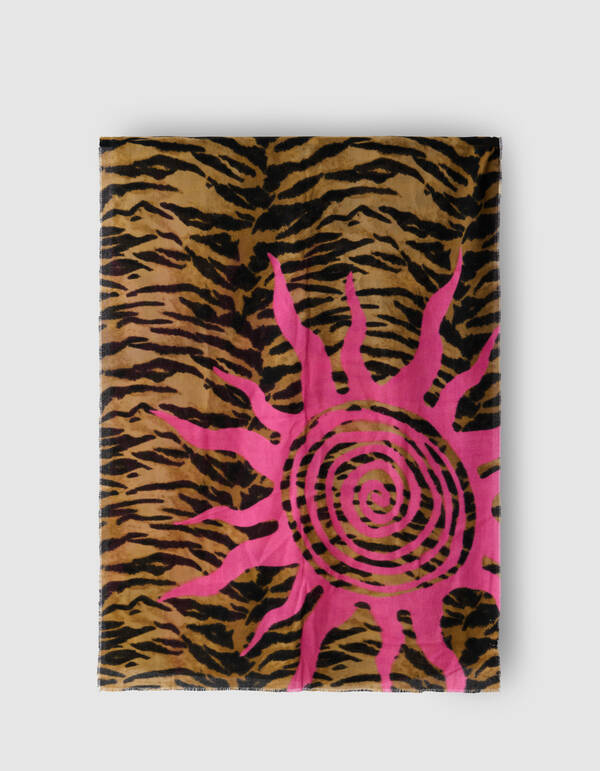 Sun Tijgerprint Sjaal Bruin SHOEBY ACCESSOIRES