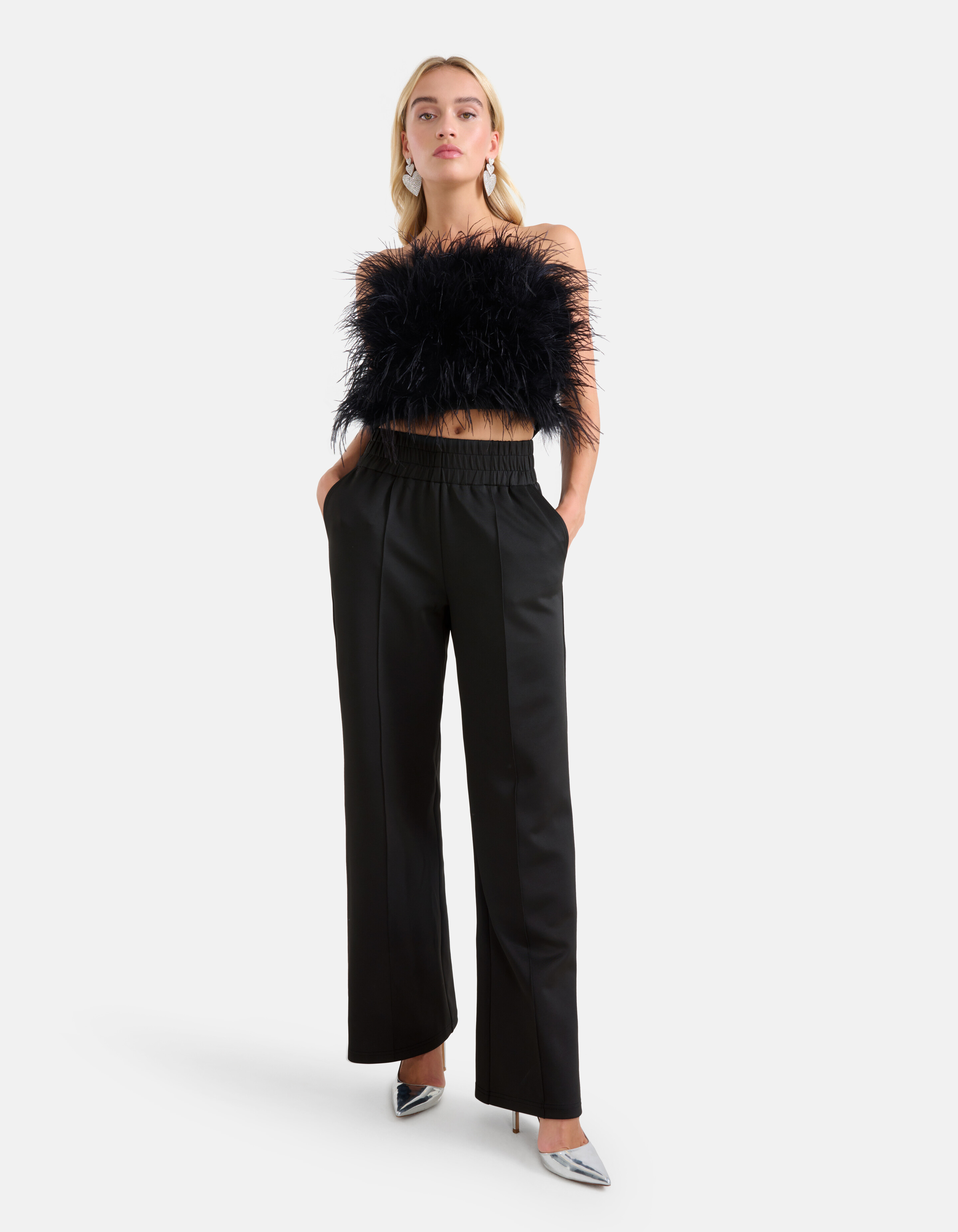 Wide Leg Broek Zwart By Monica SHOEBY WOMEN