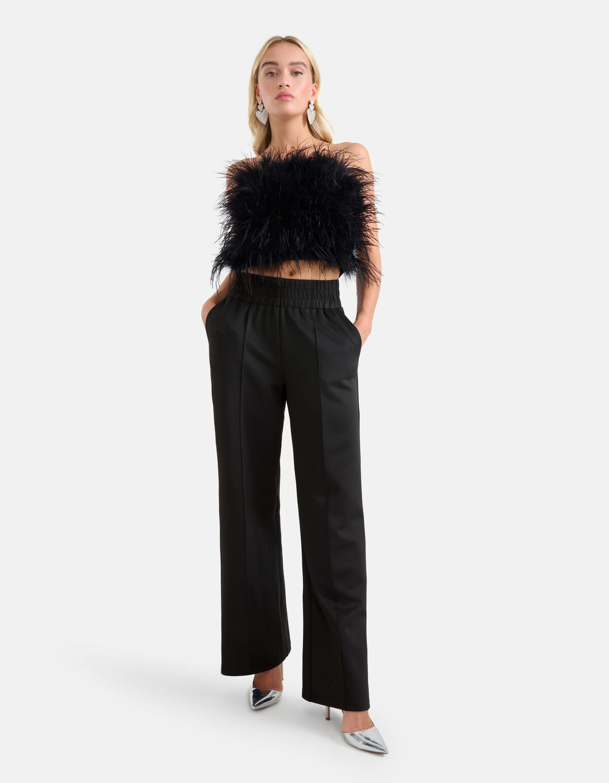 Wide Leg Broek Zwart By Monica SHOEBY WOMEN
