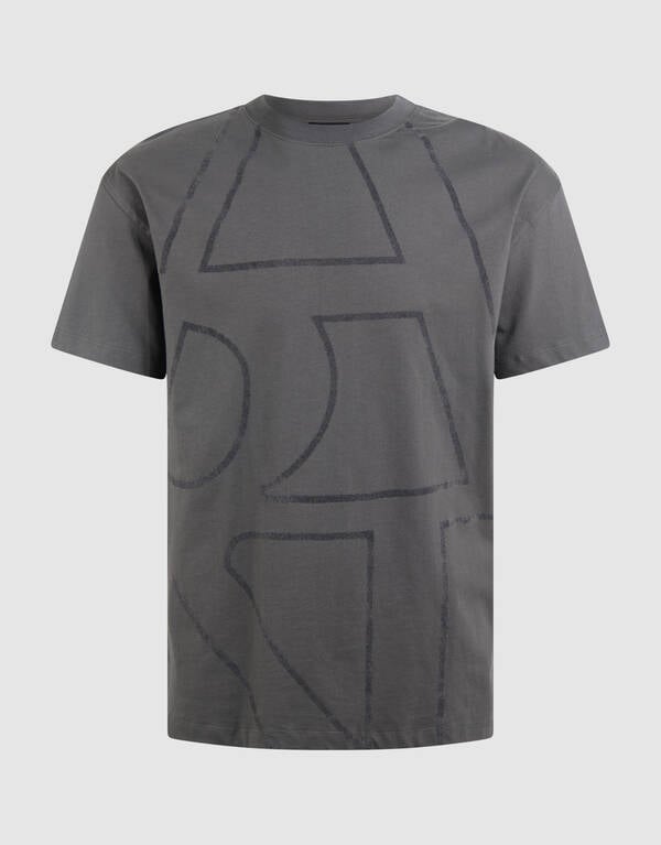 Flock Line Artwork T-shirt Donkergroen SHOEBY MEN