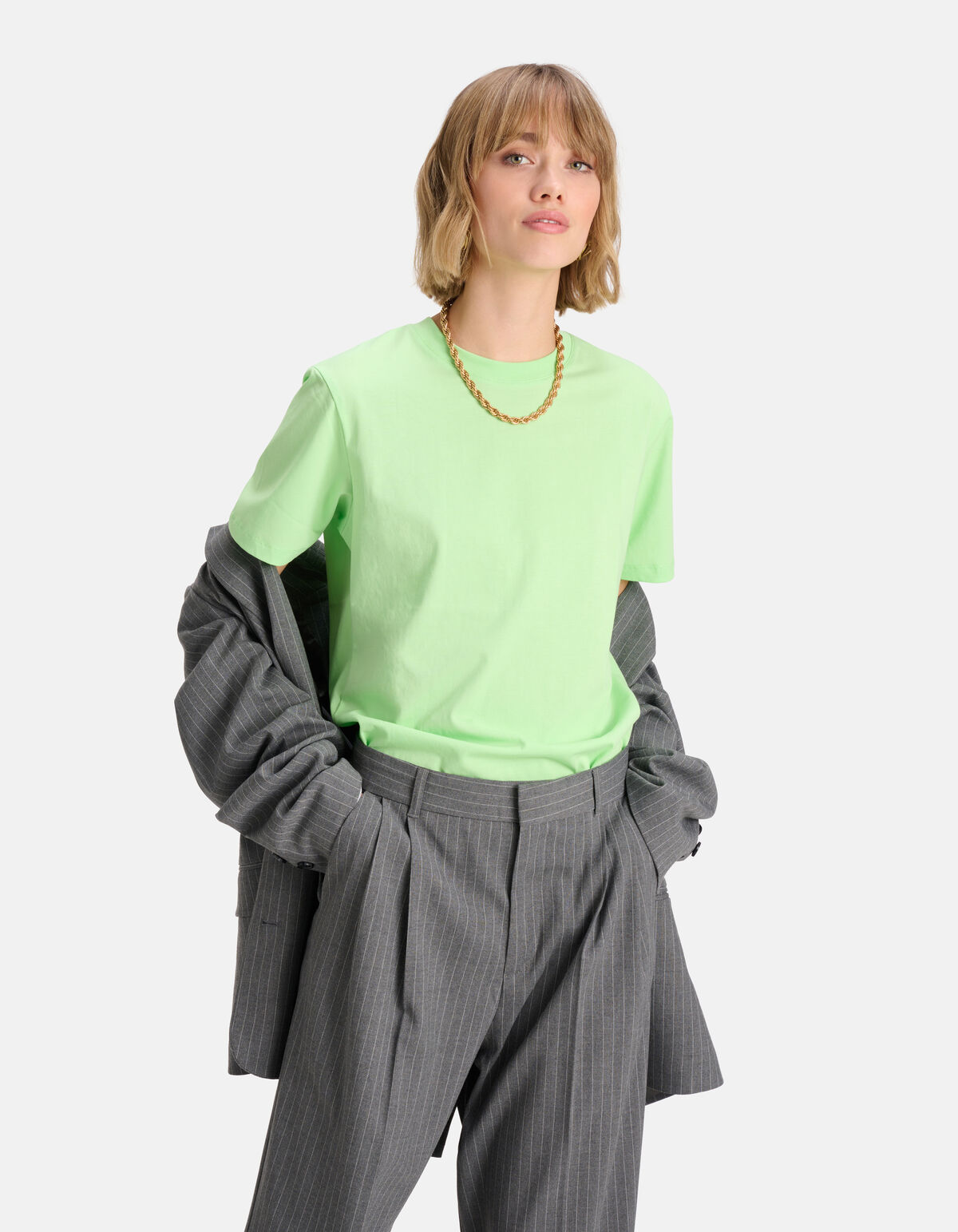 Basis T-shirt Lichtgroen SHOEBY WOMEN