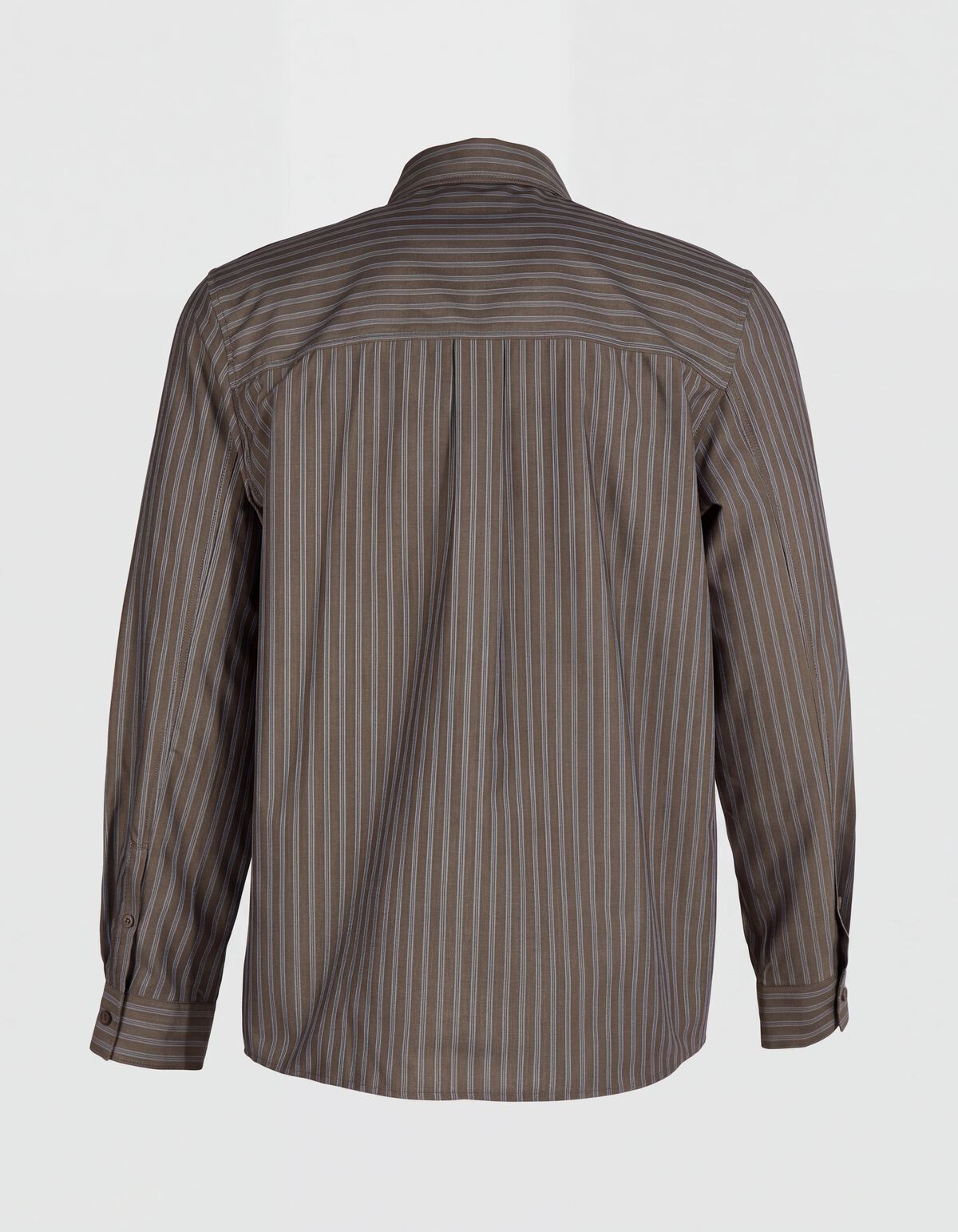 Relaxed Fit Gestreept Overhemd Donkerbruin SHOEBY MEN