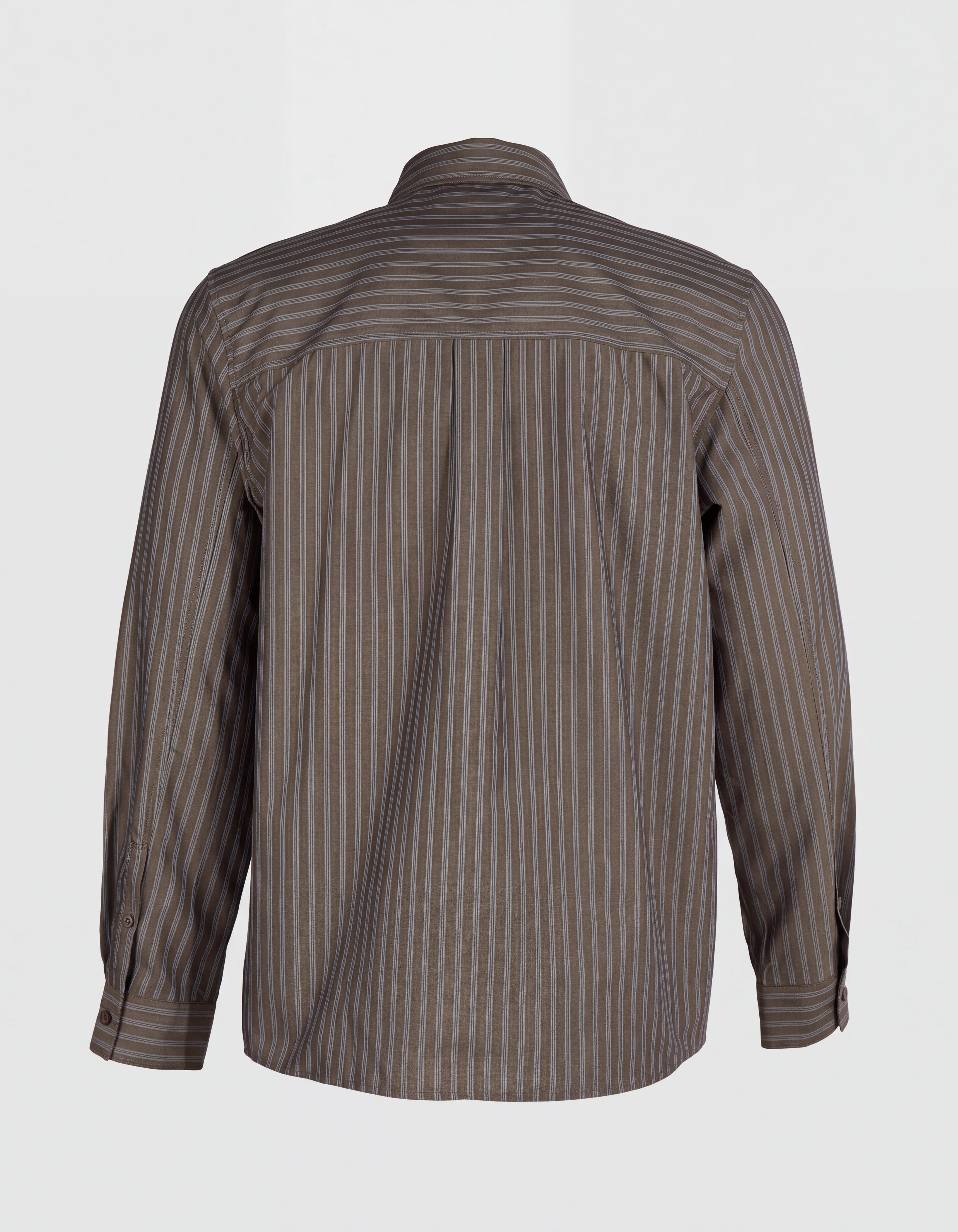 Relaxed Fit Gestreept Overhemd Donkerbruin SHOEBY MEN