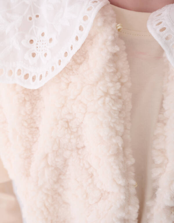Teddy Mix Gilet Gebroken Wit SHOEBY GIRLS