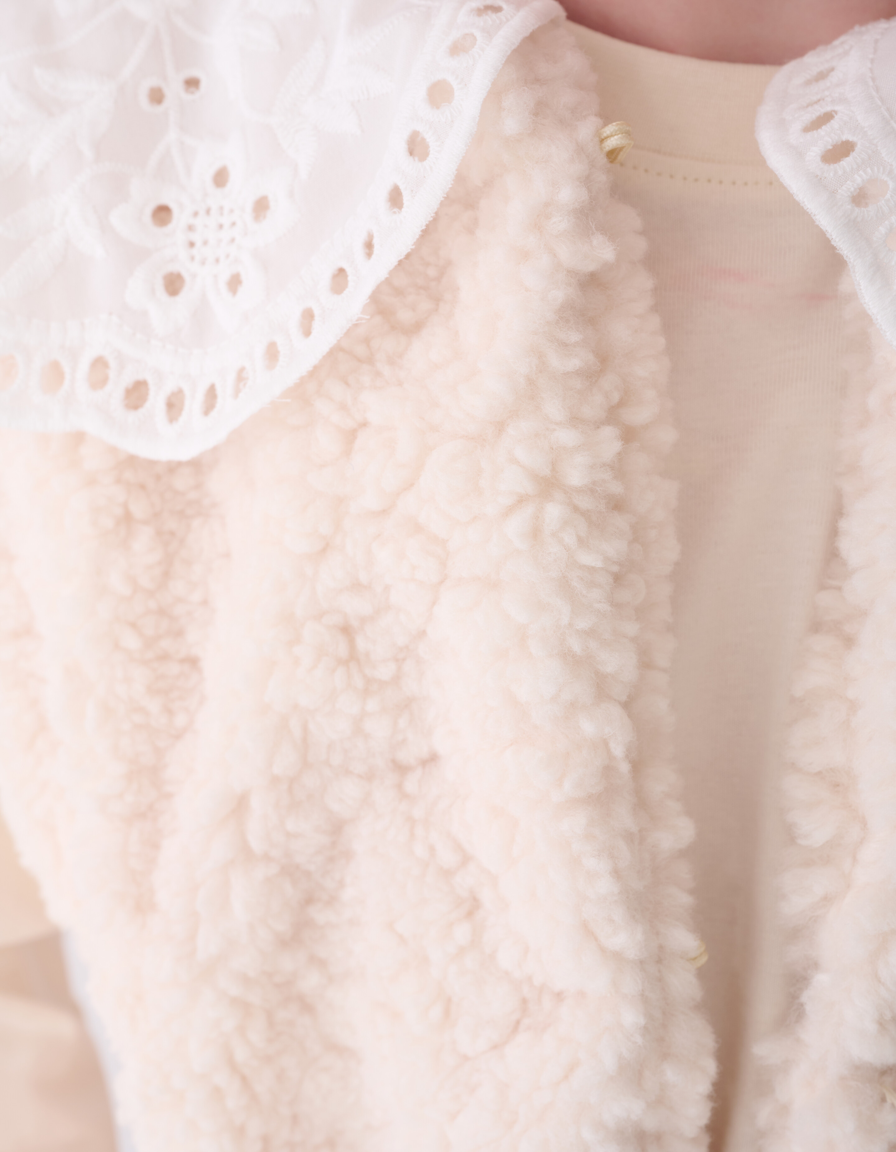 Teddy Mix Gilet Gebroken Wit SHOEBY GIRLS