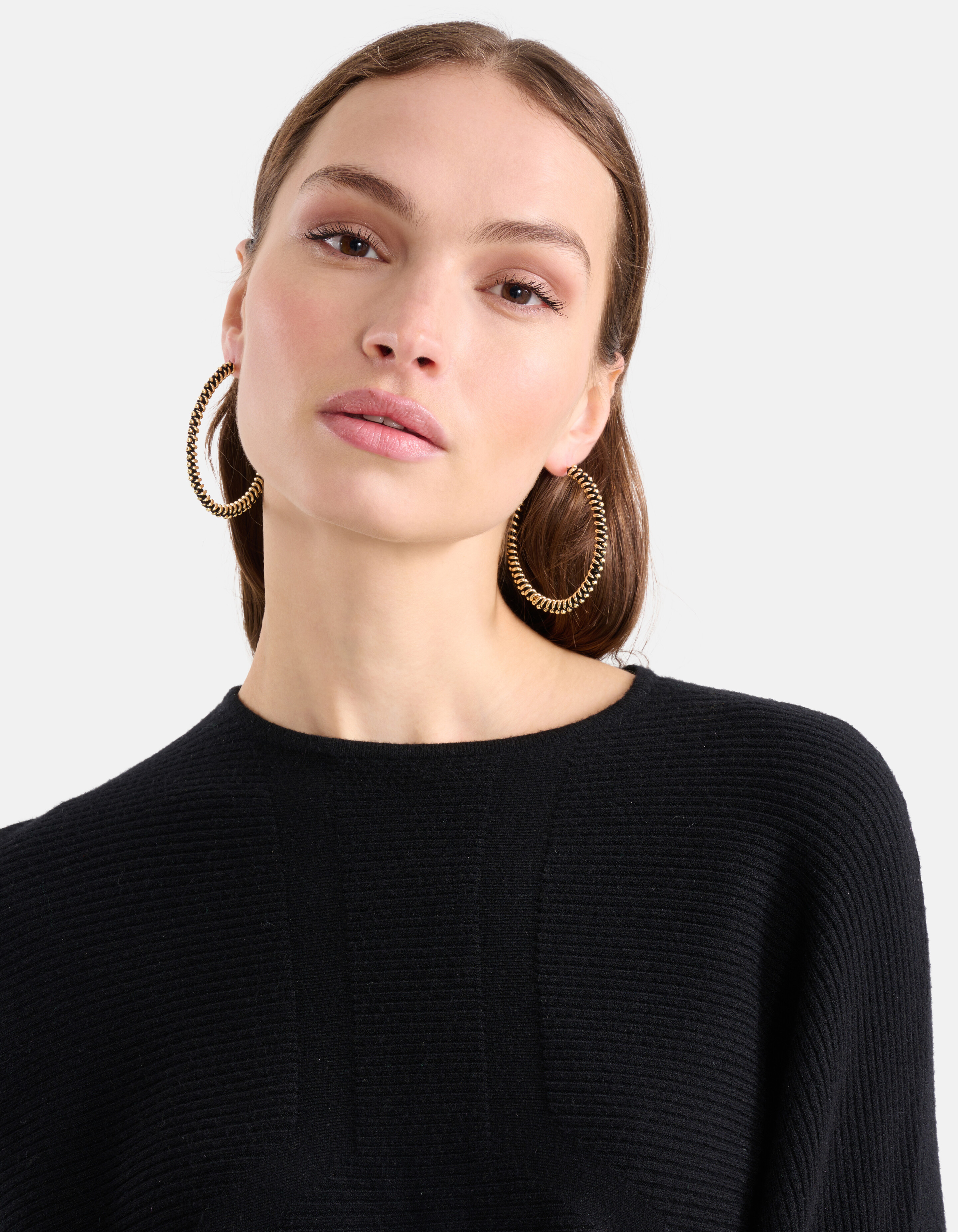 Ovale Hoops Oorbellen Zwart SHOEBY ACCESSOIRES