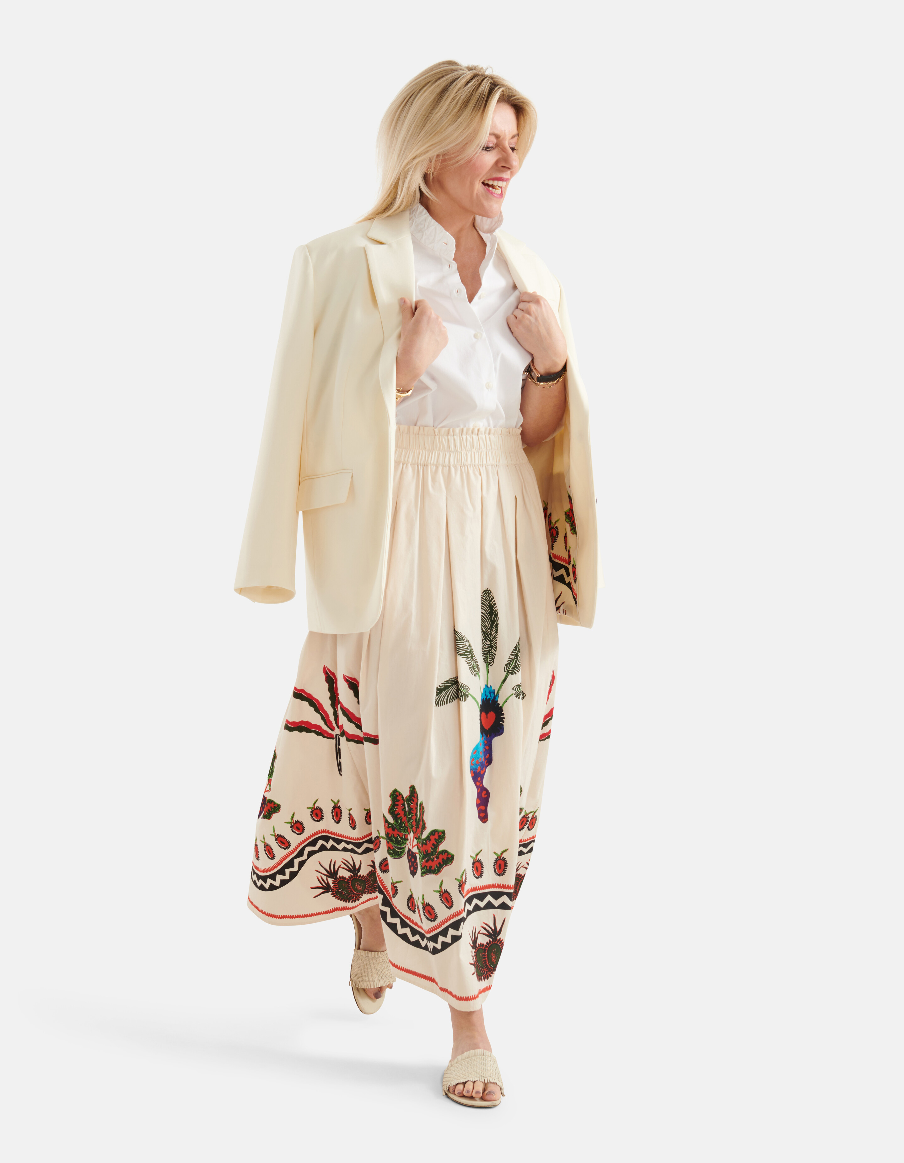 Printed Rok Gebroken Wit SHOEBY WOMEN
