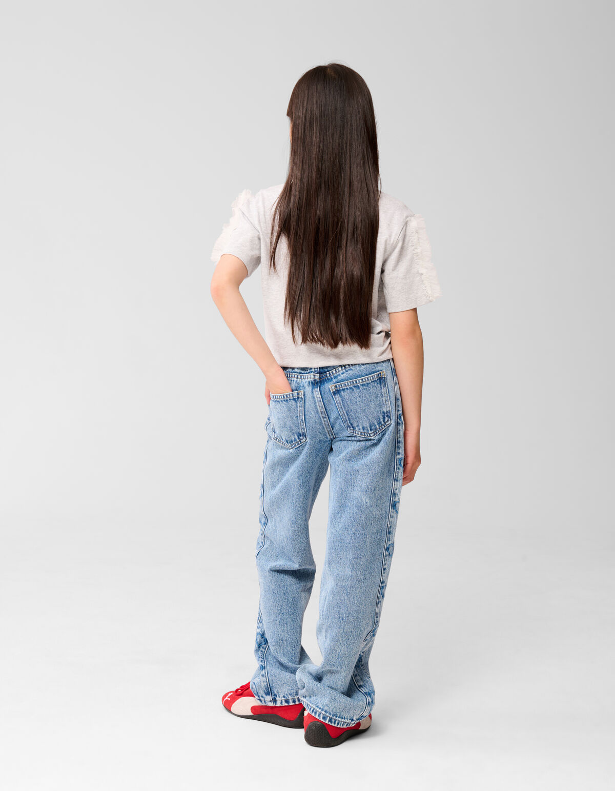 Heart Wide Leg Jeans Blauw SHOEBY ACCESSOIRES