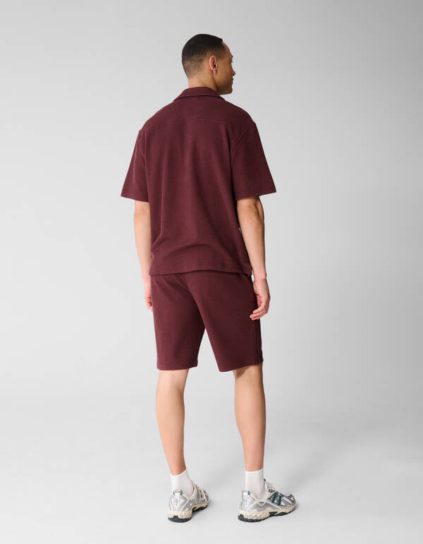 Rib Overhemd Donkerrood SHOEBY MEN