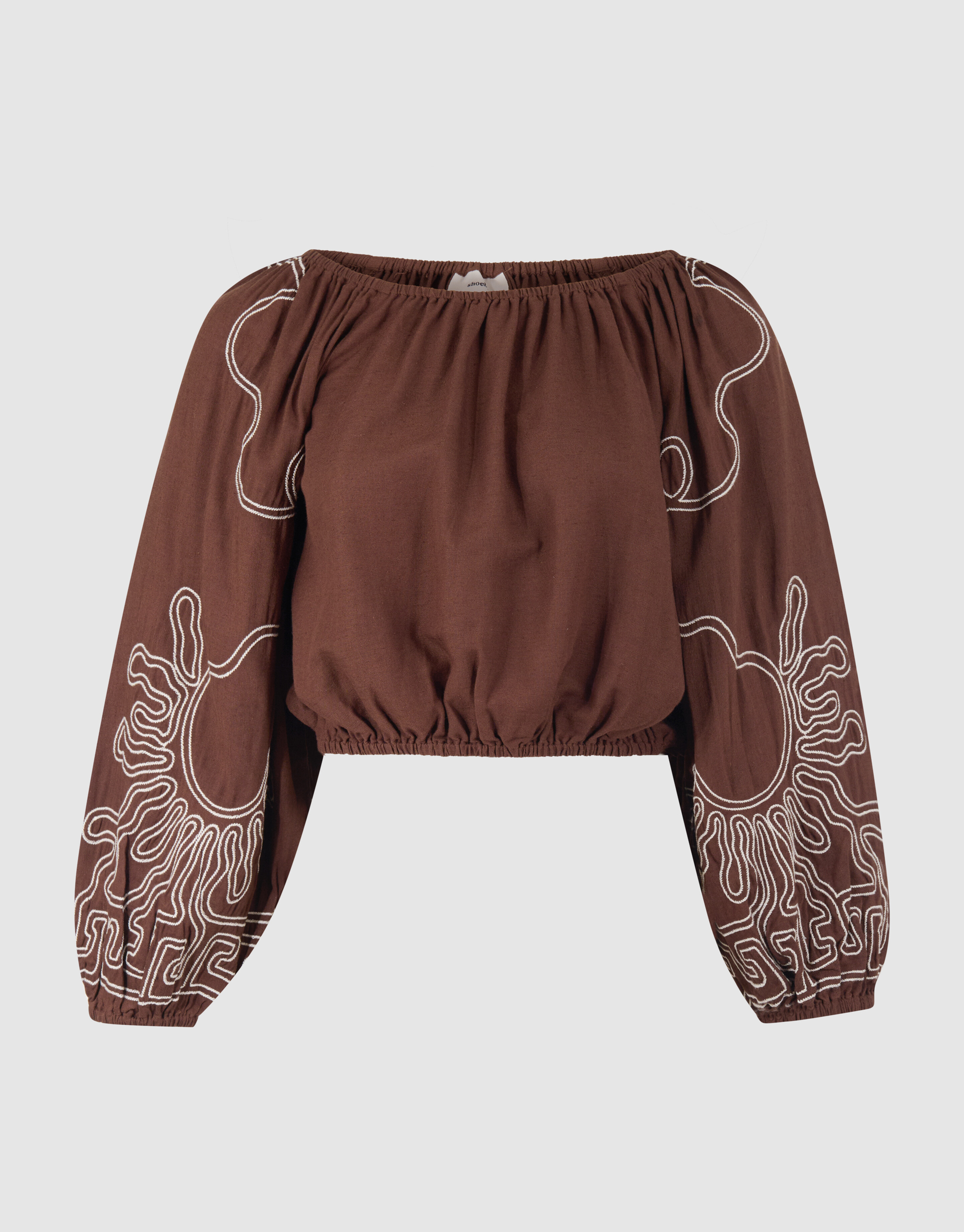 Embroidery Off Shoulder Top Bruin SHOEBY WOMEN