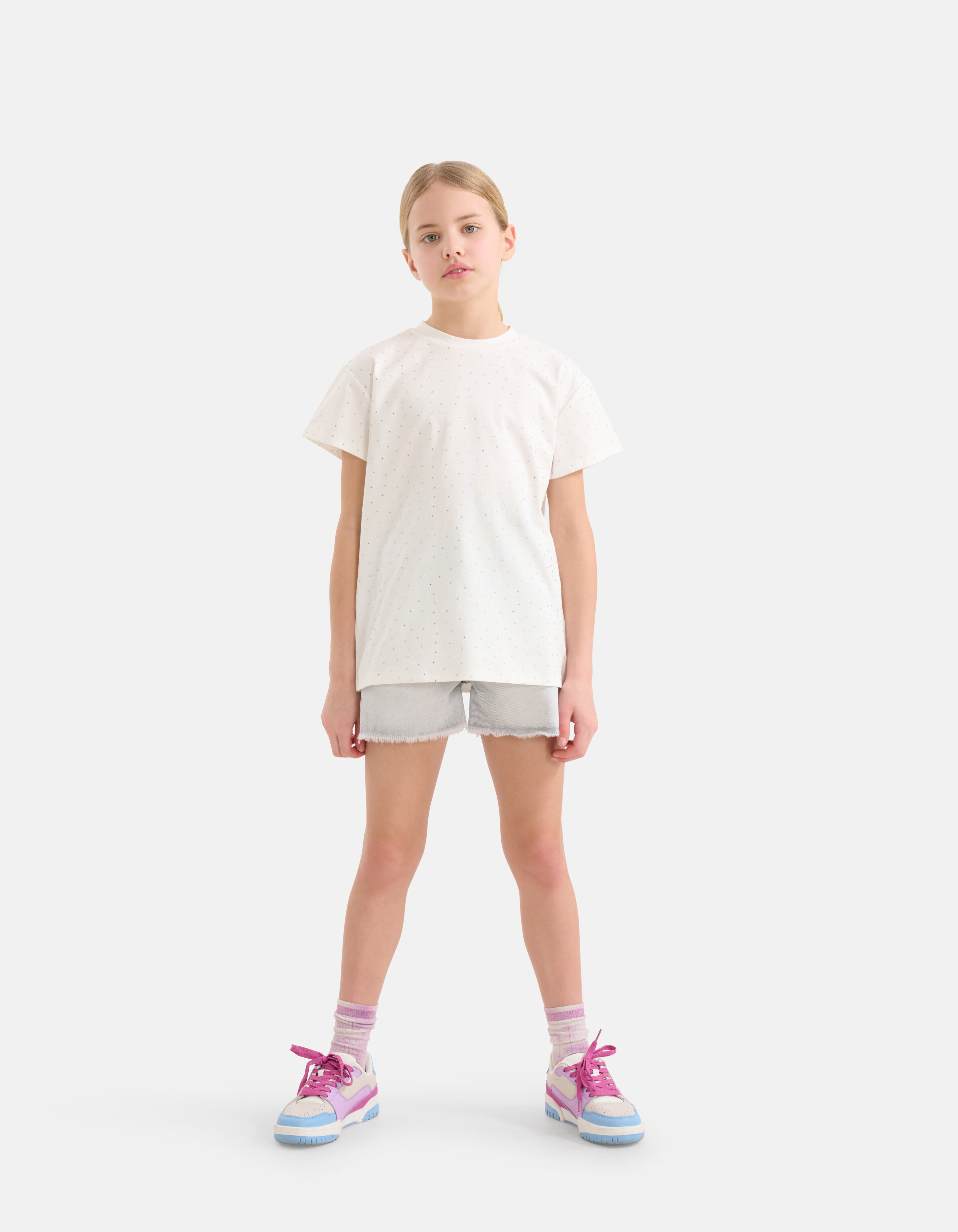 Strass T-shirt Wit SHOEBY GIRLS