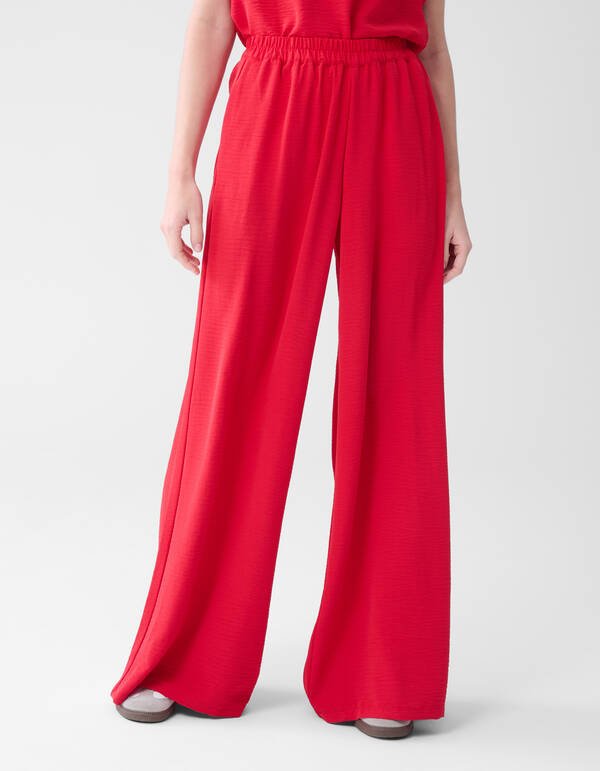 Twist Wide Leg Broek Rood SHOEBY WOMEN